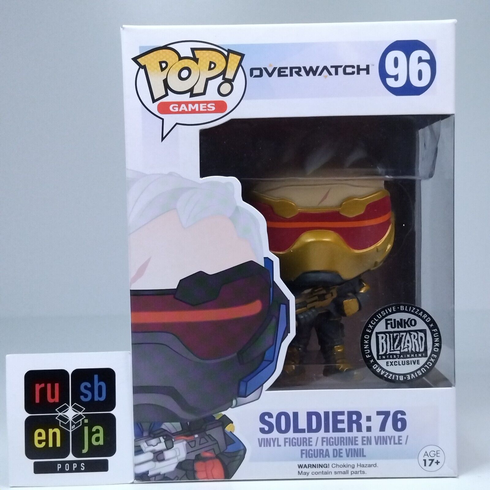 Funko Pop! Games Overwatch Soldier:76 Gold Blizzard Exclusive #96