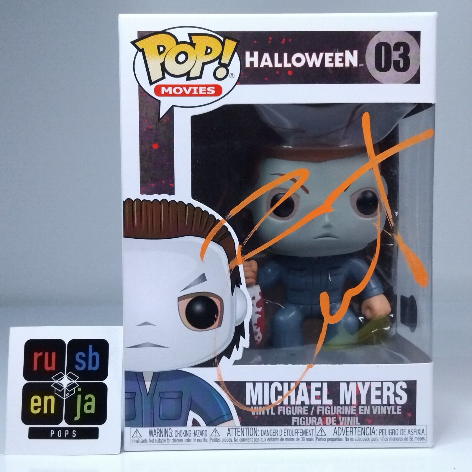 Funko Pop! Movies Horror Halloween Michael Myers Signed Jamie Lee Curtis COA #03