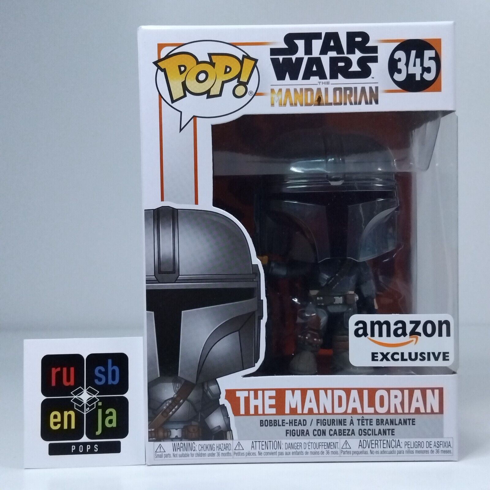 Funko Pop! Star Wars The Mandalorian Chrome Helmet Amazon Exclusive #345