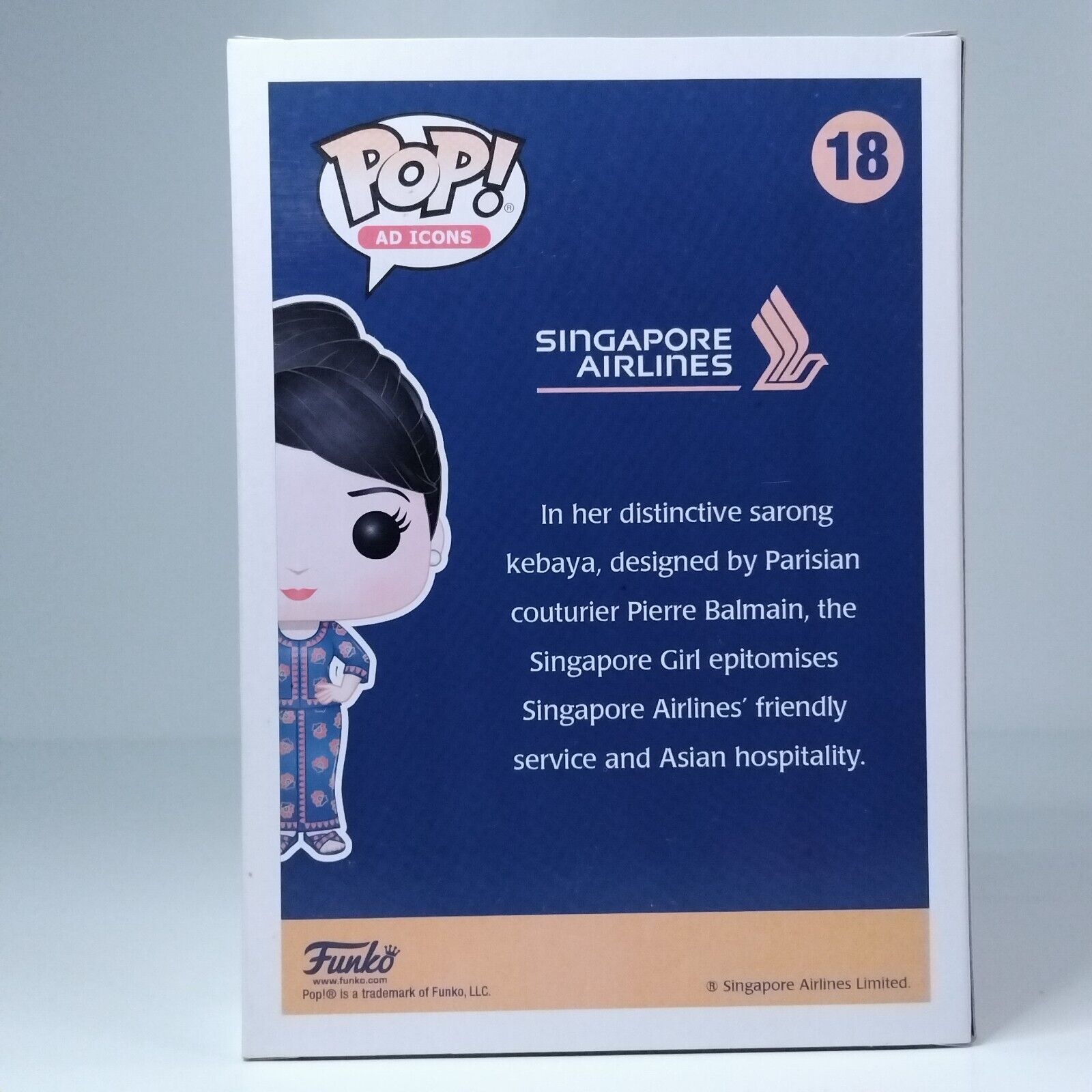 Funko Pop! Ad Icons Singapore Airlines Singapire Girl #18 BOX FADING