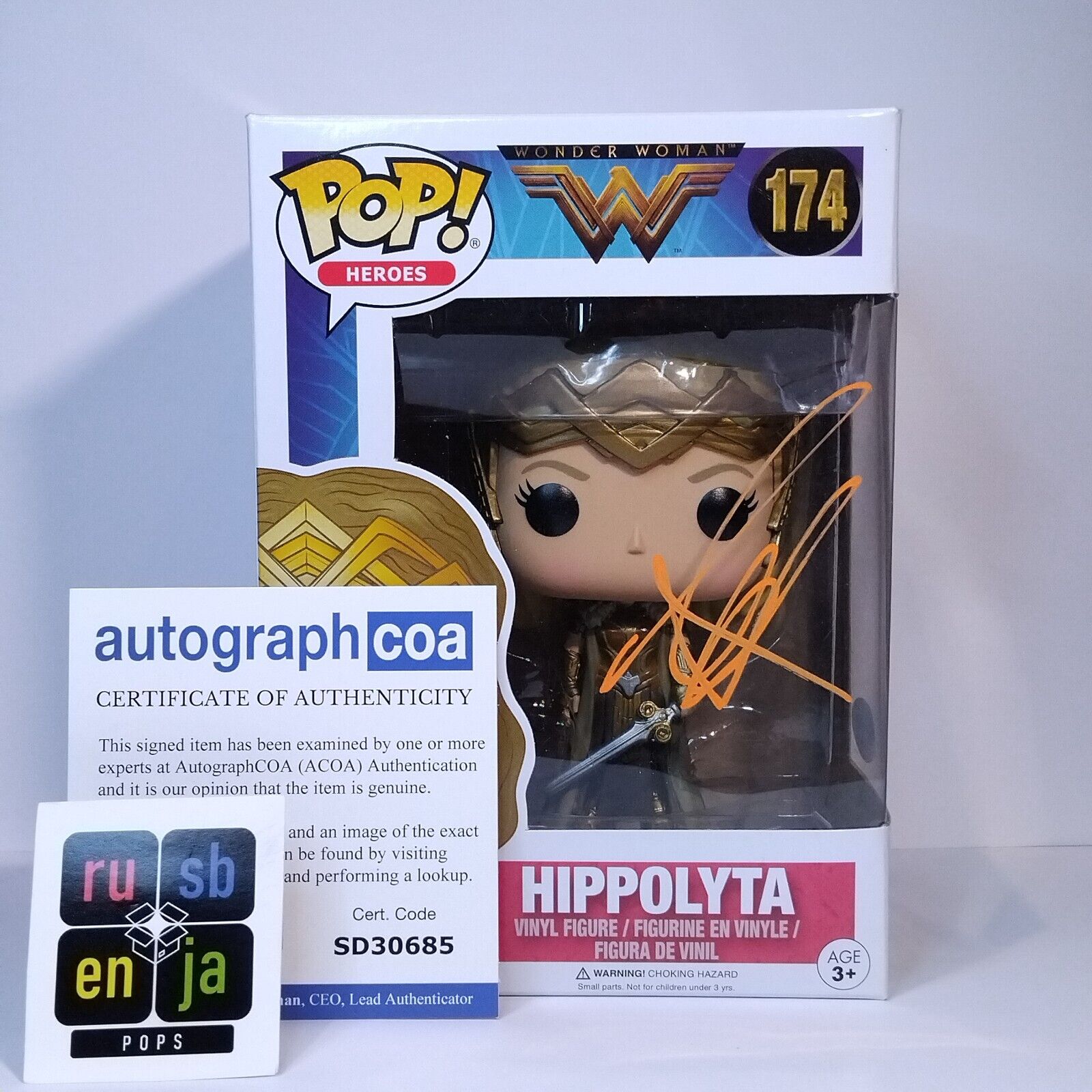 Funko Pop! DC Heroes Wonder Woman Hippolyta Signed Connie Nielsen COA #174 WS