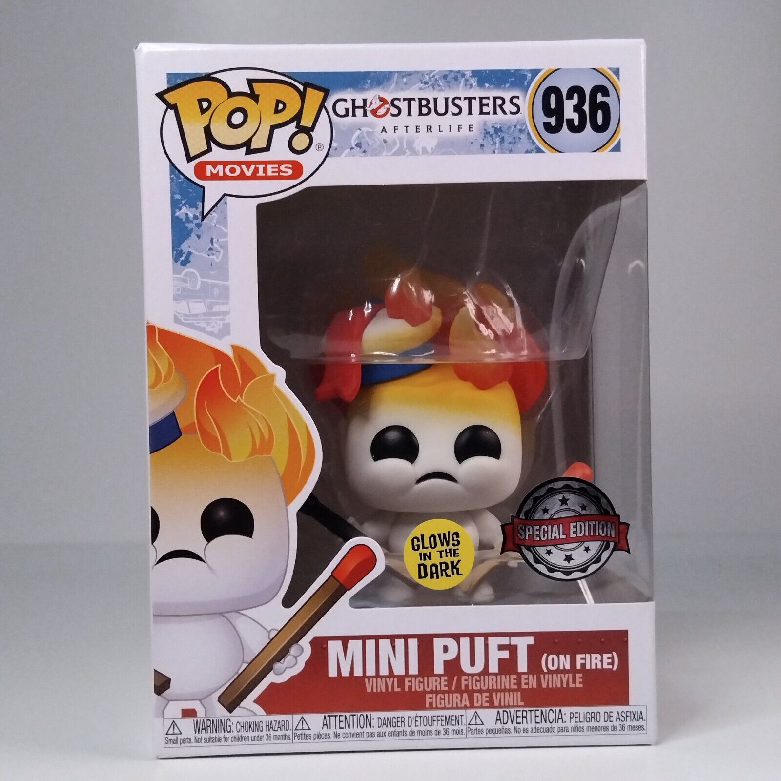 Funko Pop! Movies Ghostbusters Afterlife Mini Puft on Fire Glow Edition #936