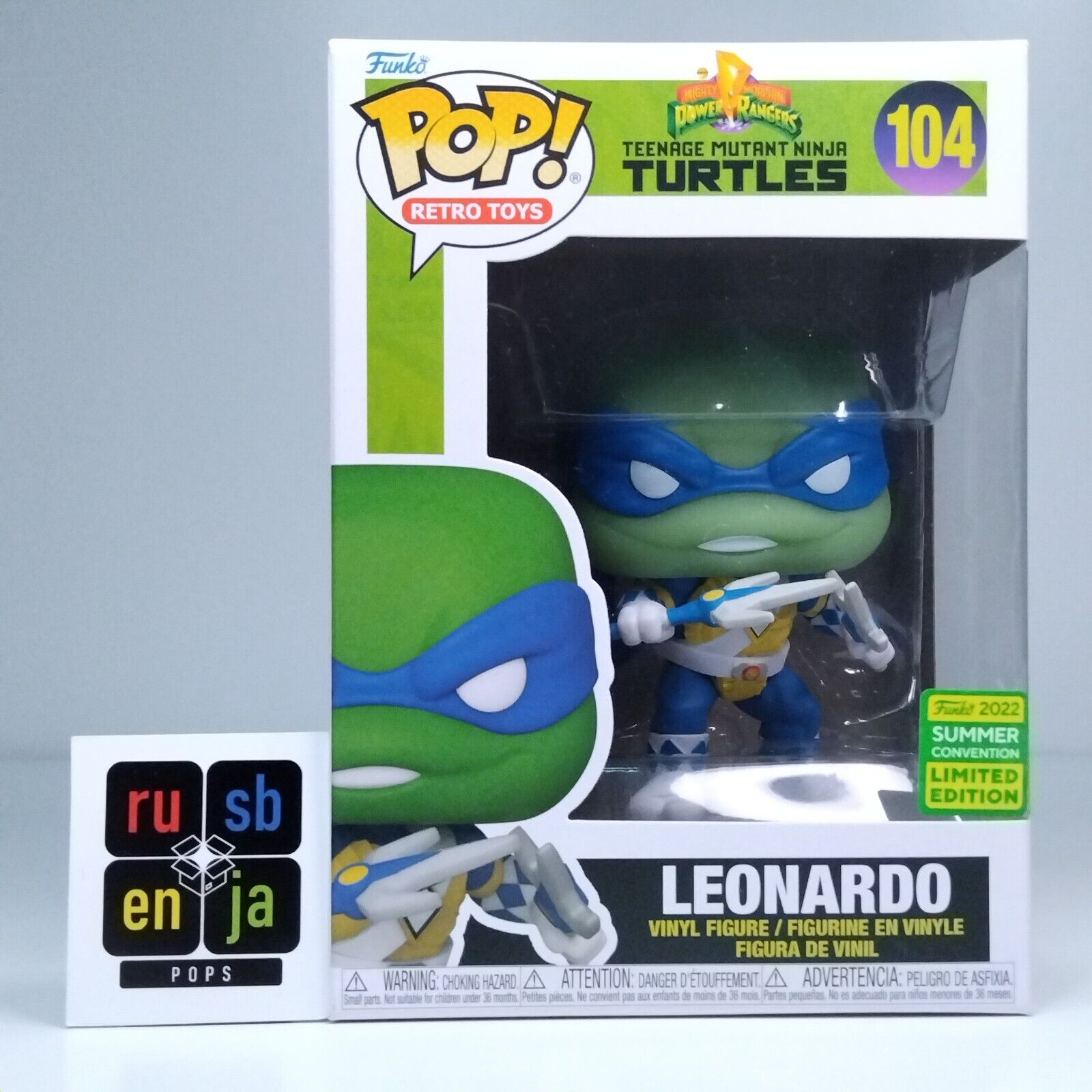Funko Pop! Retro Teenage Mutant Ninja Turtles Power Rangers Leonardo #104