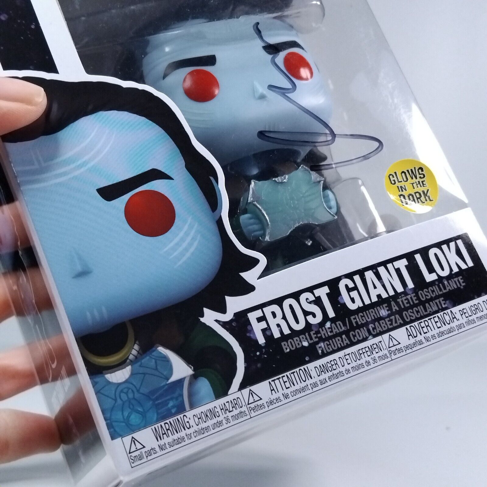 Funko Pop! Marvel Frost Giant Loki Signed Matt Damon COA #1269 WS