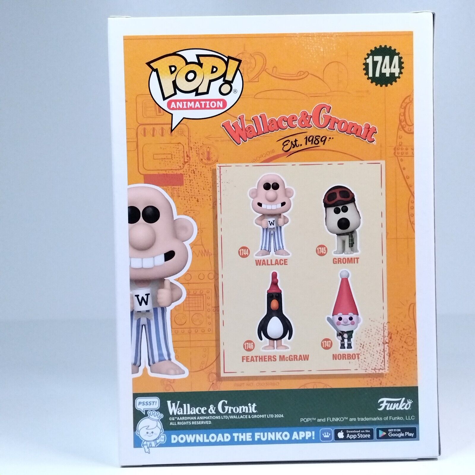 Funko Pop! Animation Wallace & Gromit Signed Nick Park COA #1744 WS