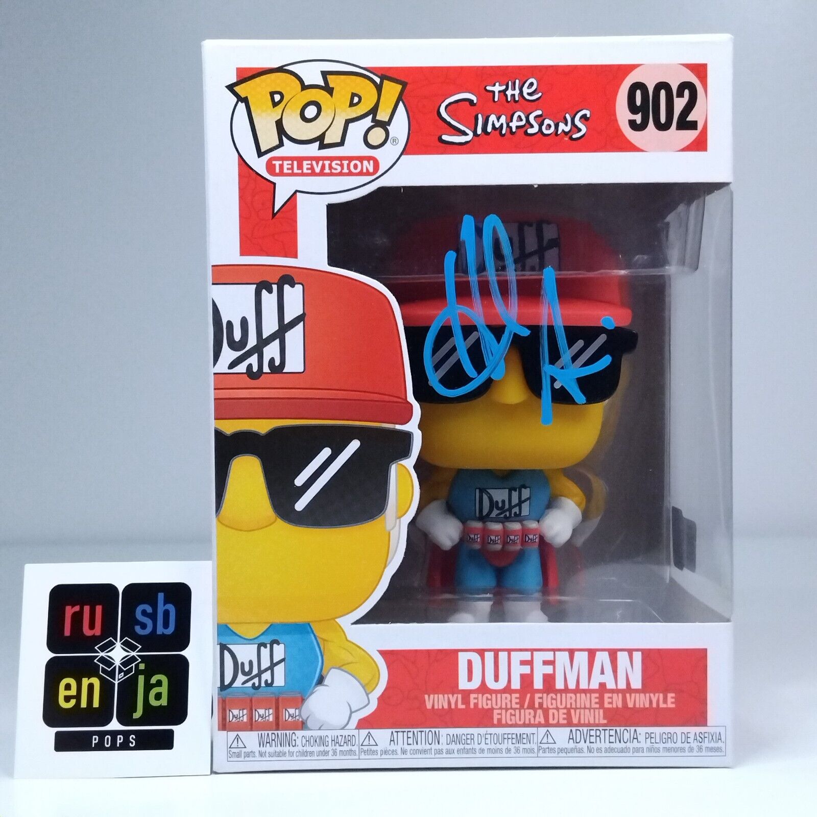 Funko Pop! Animation The Simpsons Duffman Signed Hank Azaria COA #902