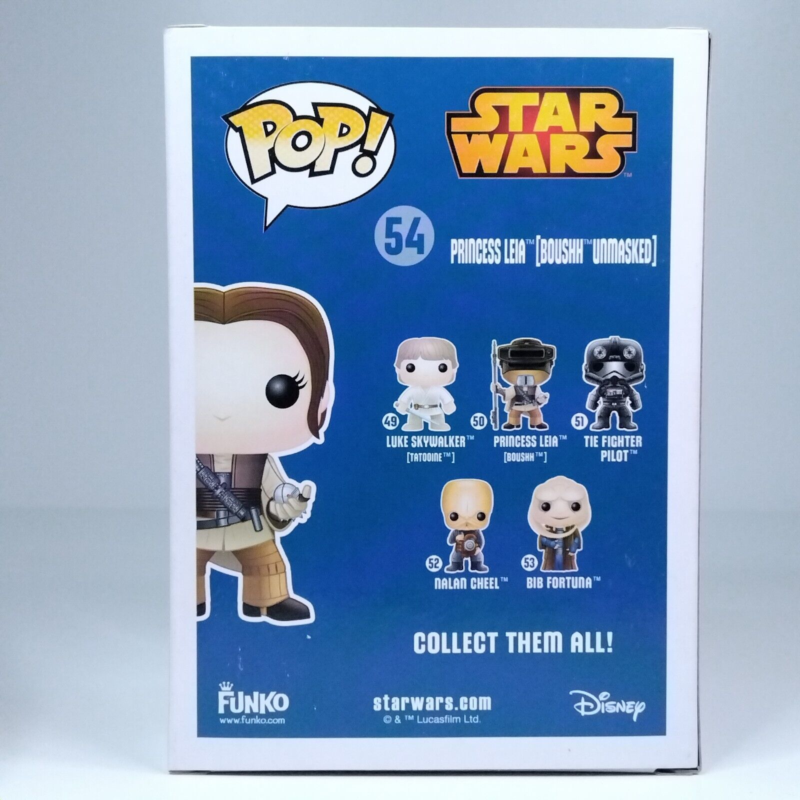 Funko Pop! Star Wars Blue Box Leia Boussh Unmasked Exclusive #54