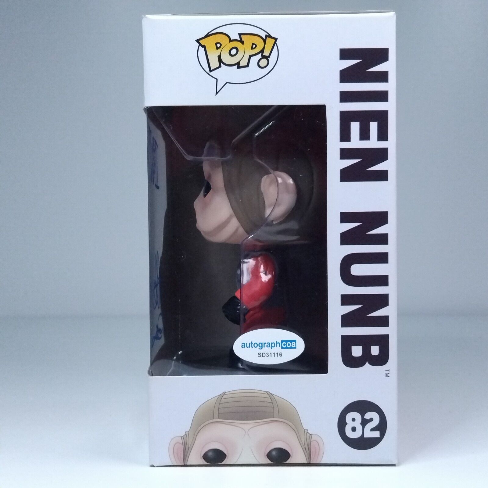 Funko Pop! Star Wars Nien Nunb Signed Mike Quinn COA #82 WS