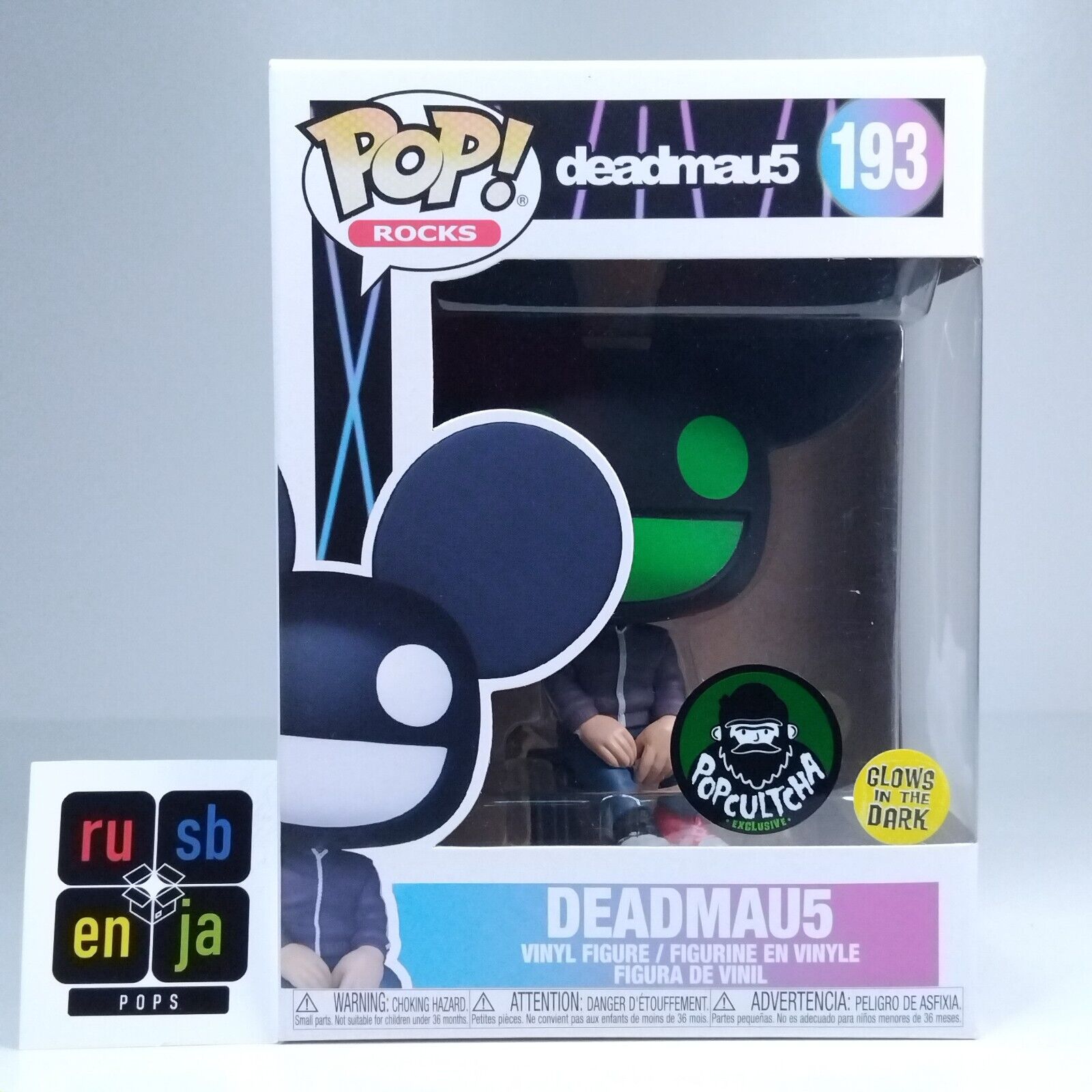 Funko Pop! Rocks Music Deadmau5 Glows in the Dark #193 FADED BOX FRONT