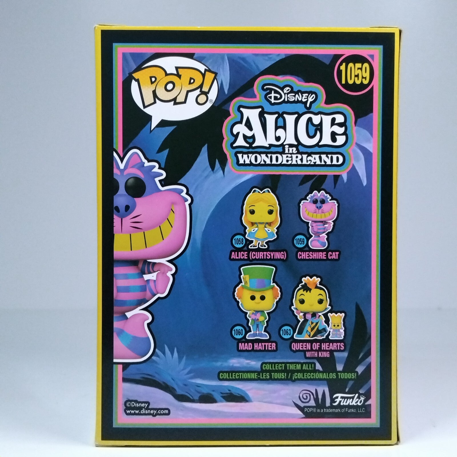 Funko Pop! Disney Alice In Wonderland Cheshire Cat Blacklight Exclusive #1059