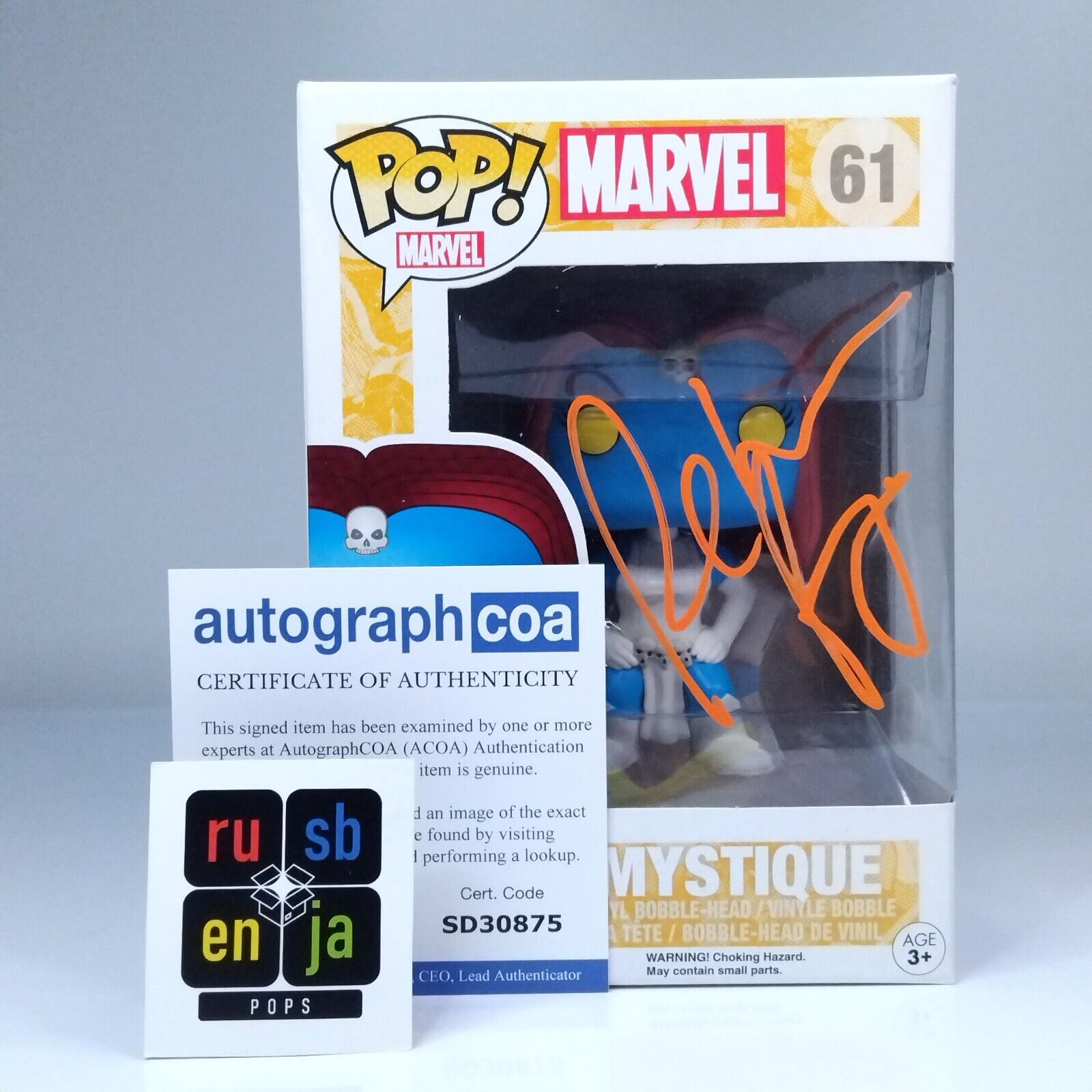 Funko Pop! Marvel X-Men Mystique Signed Rebecca Romjin COA #61 WS