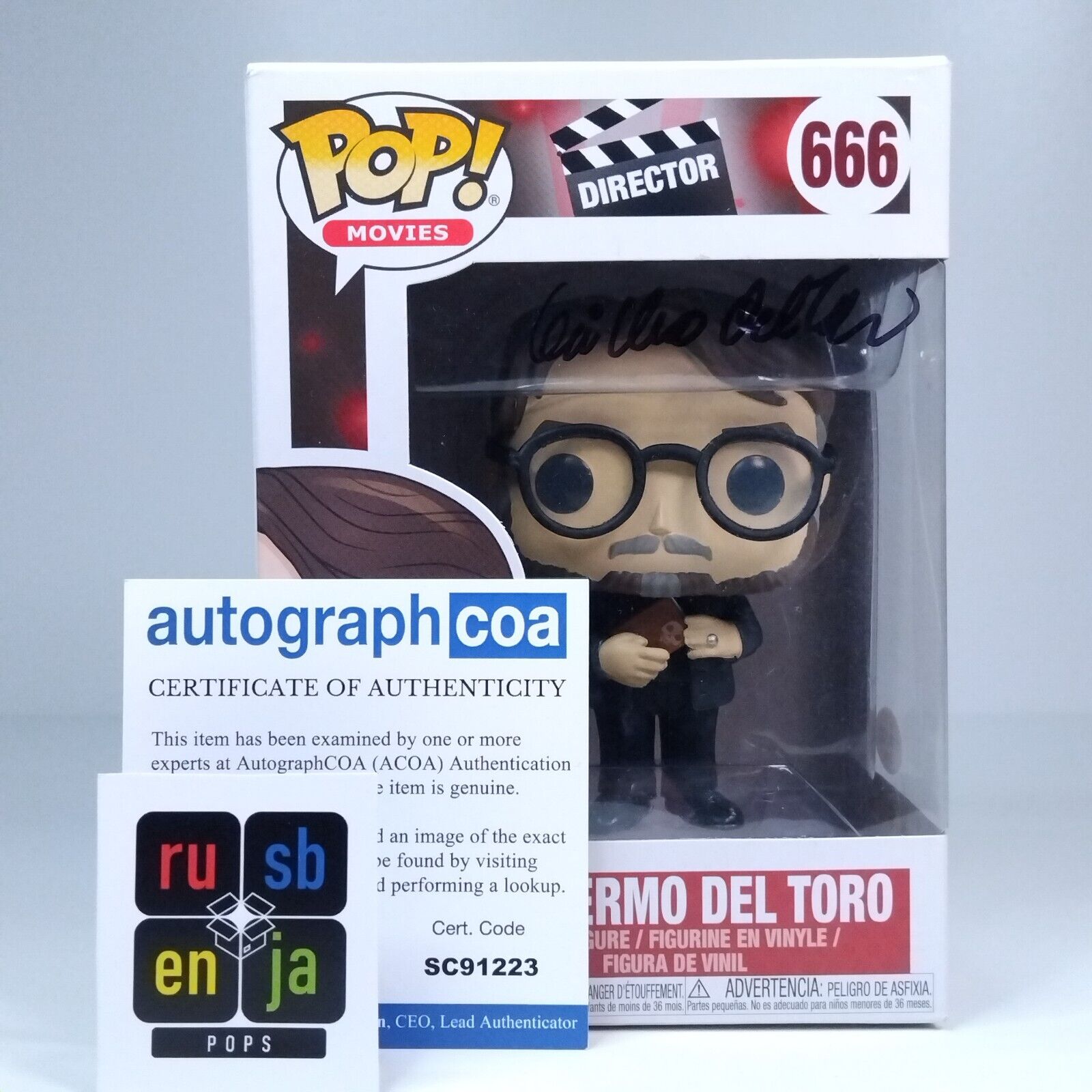 Funko Pop! Movies Director Guillermo Del Toro Signed COA #666 WS