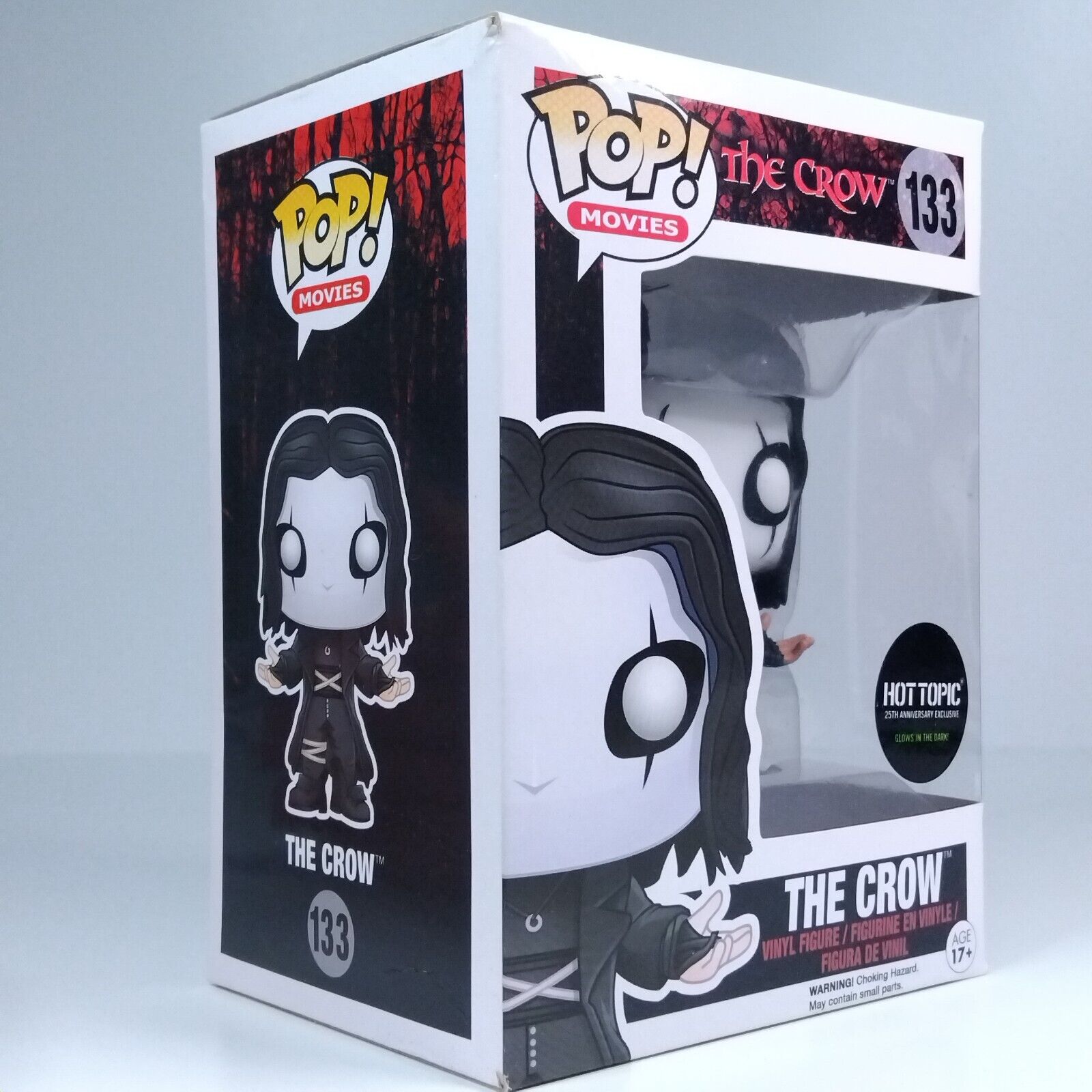 Funko Pop! Movies Horror The Crow Glows in Dark Hot Topic #133 BOX DAMAGE/FADING