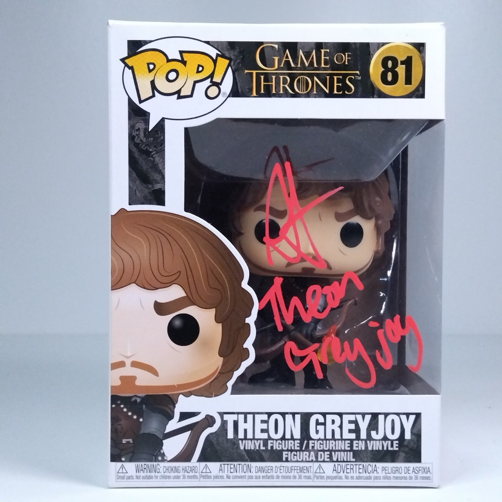 Funko Pop! TV Game of Thrones Theon Greyjoy Signed Alfie Allen & CN COA #81 WS