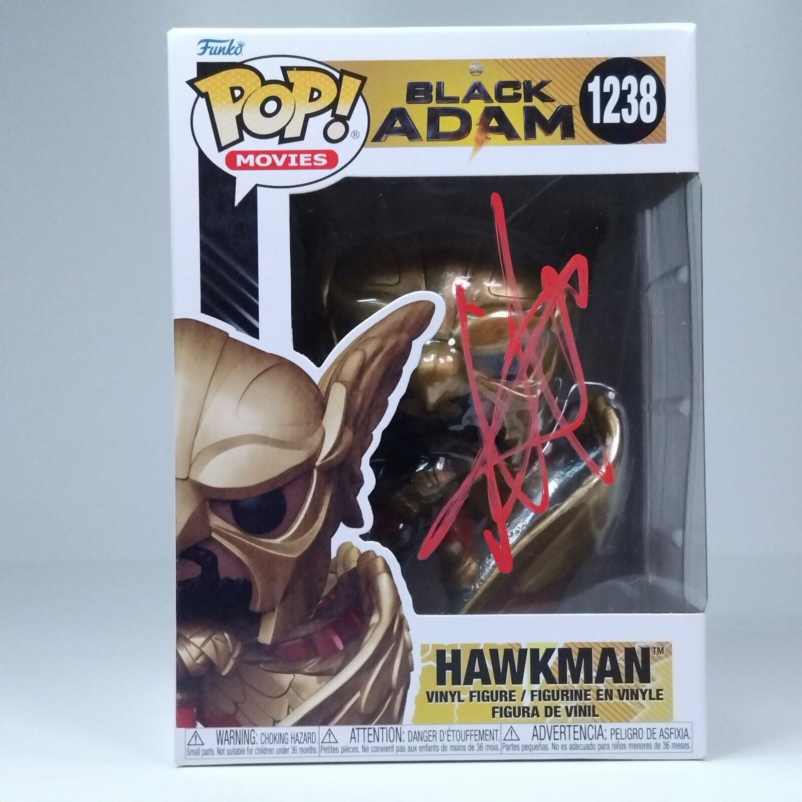 Funko Pop! DC Heroes Black Adam Hawkman Signed Aldis Hodge COA #1238 WS