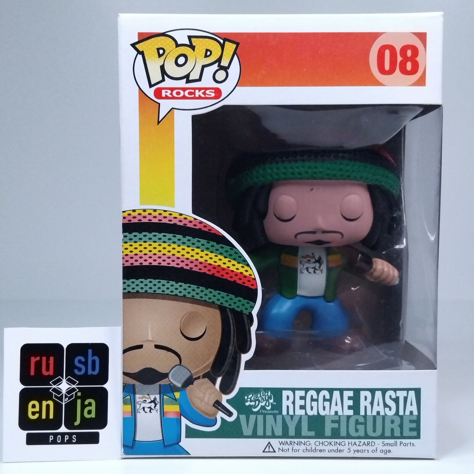 Funko Pop! Rocks Music Reggae Rasta Green Shirt Chase #08 MISSING CHASE STICKER