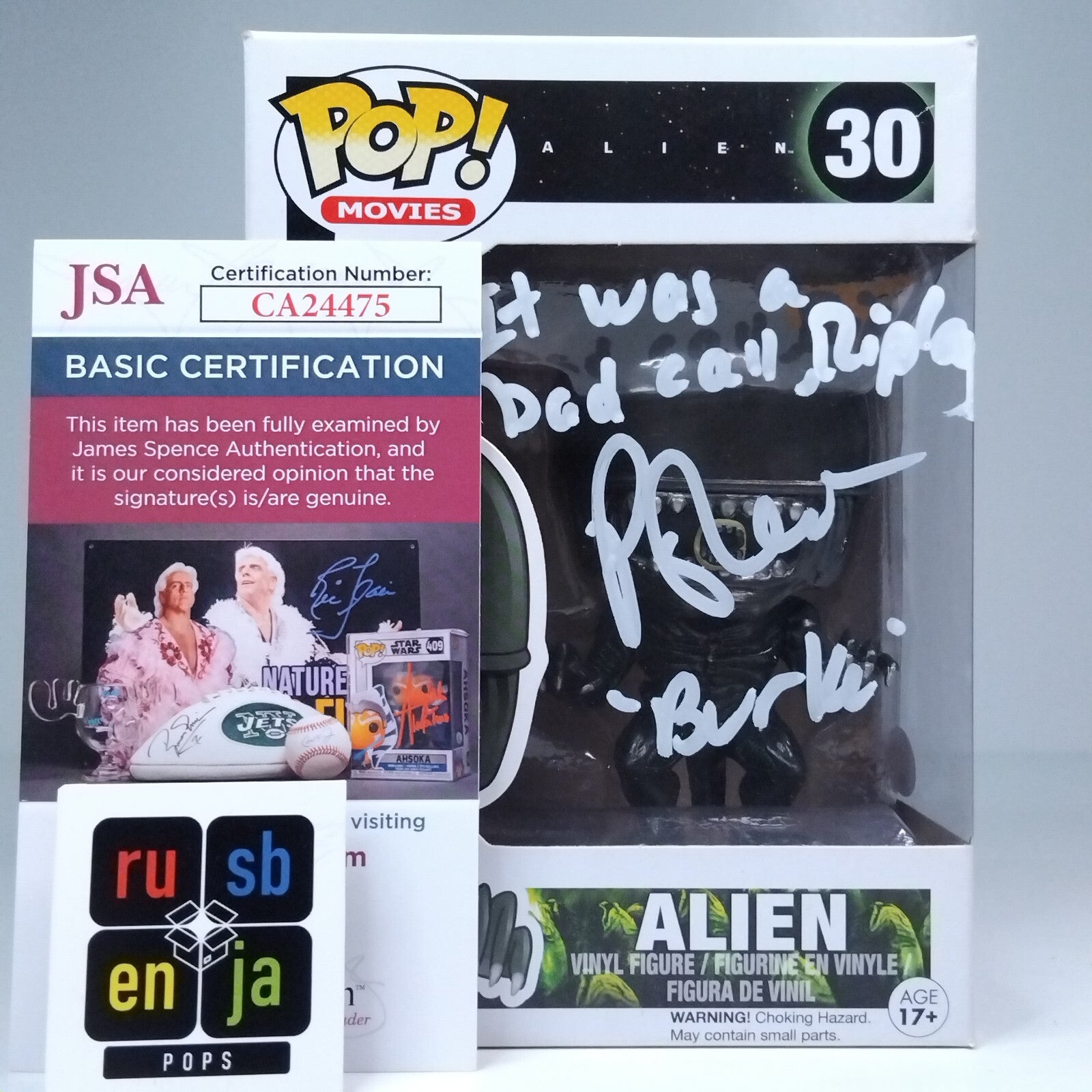 Funko Pop! Movies Alien Signed & Quoted Paul Reiser COA #30