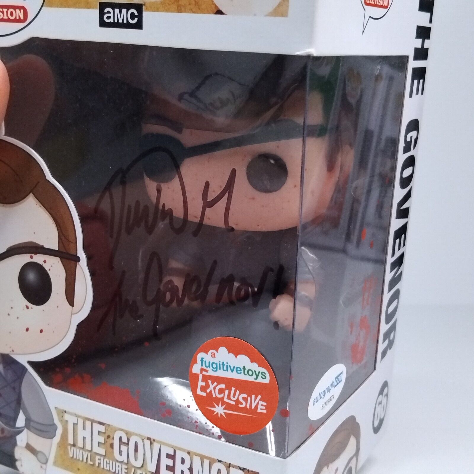 Funko Pop! The Walking Dead The Governor Bloody Signed David Morrissey COA #66