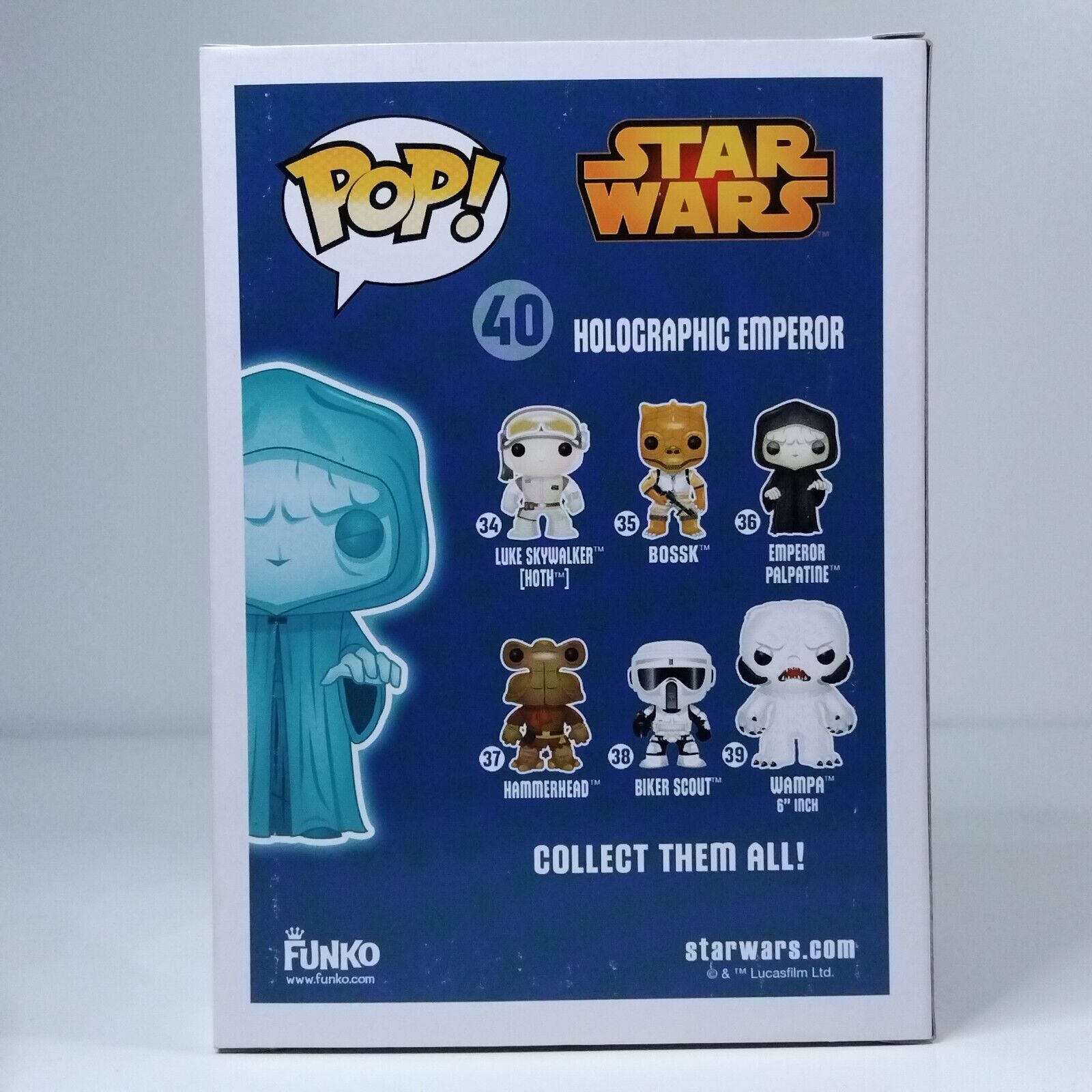 Funko Pop! Star Wars Blue Box Holographic Emperor Glows #40