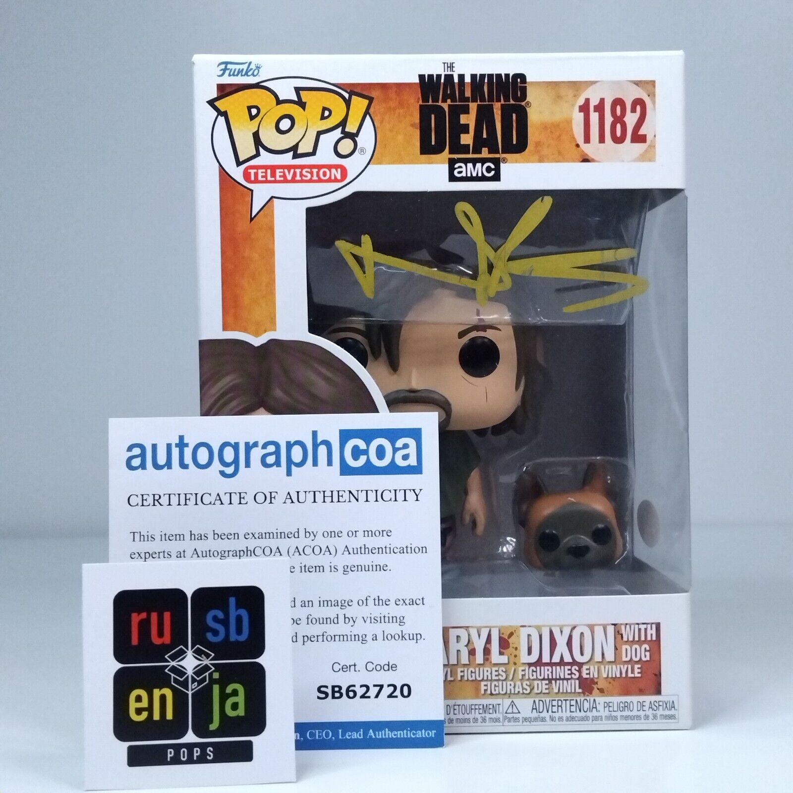 Funko Pop! TV TWD The Walking Dead Daryl Dixon Signed Norman Reedus COA #1182 WS