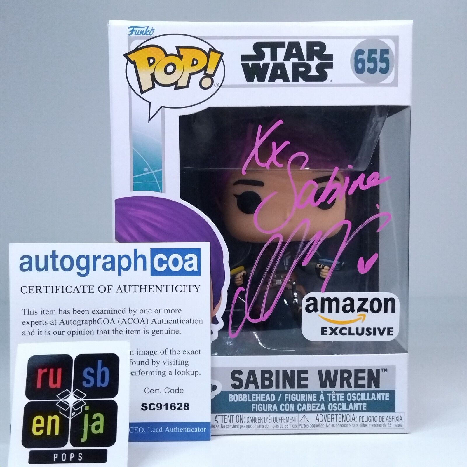 Funko Pop! Star Wars Sabine Wren Signed Natasha Liu Bordizzo COA #655