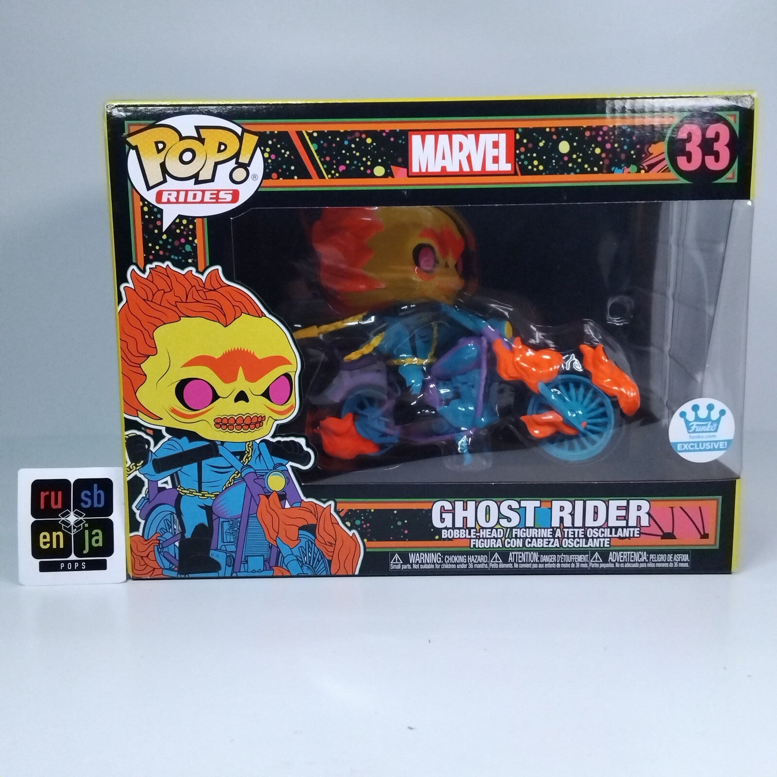 Funko Pop! Marvel Ride Blacklight Ghost Rider Exclusive #33