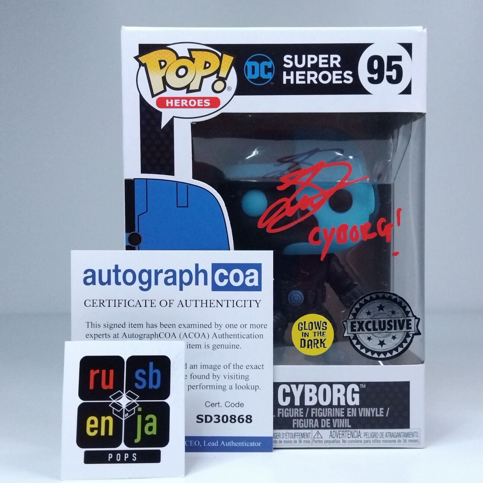 Funko Pop! DC Heroes Cyborg Signed Joivan Wade COA #95 WS