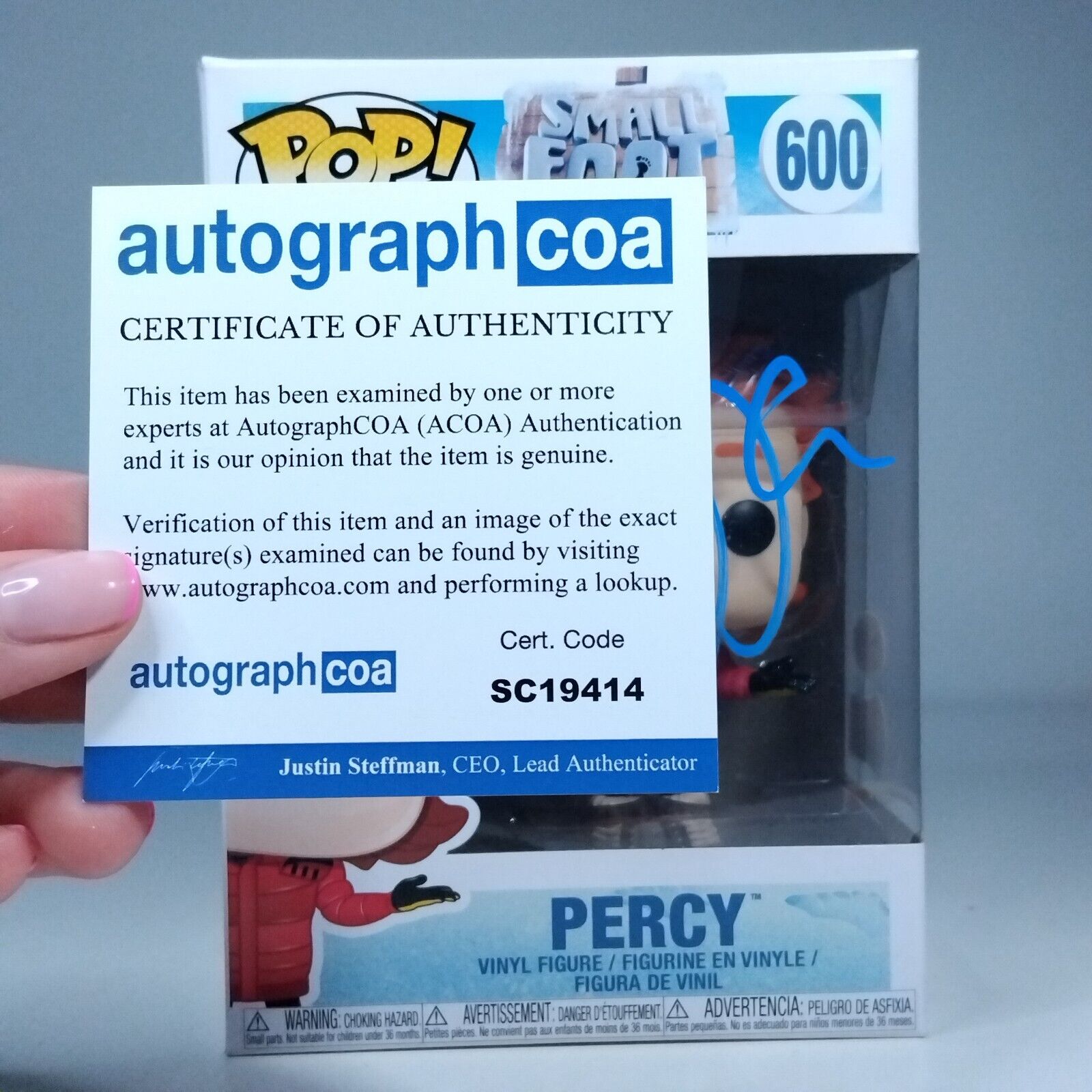 Funko Pop! Movies Small Foot Percy Signed James Corden ACOA #600 WS