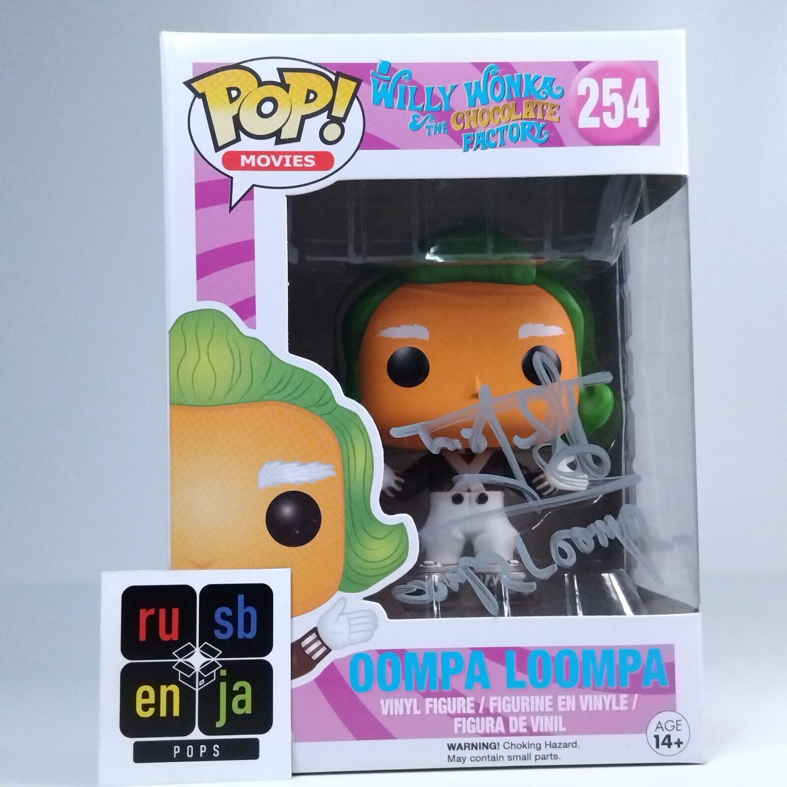 Funko Pop! Movies Willy Wonka Oompa Loompa Signed Rusty Goffe COA #254