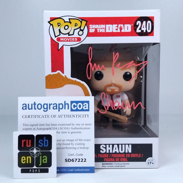 Funko Pop! Movies Shaun of the Dead Signed w/CN Simon Pegg