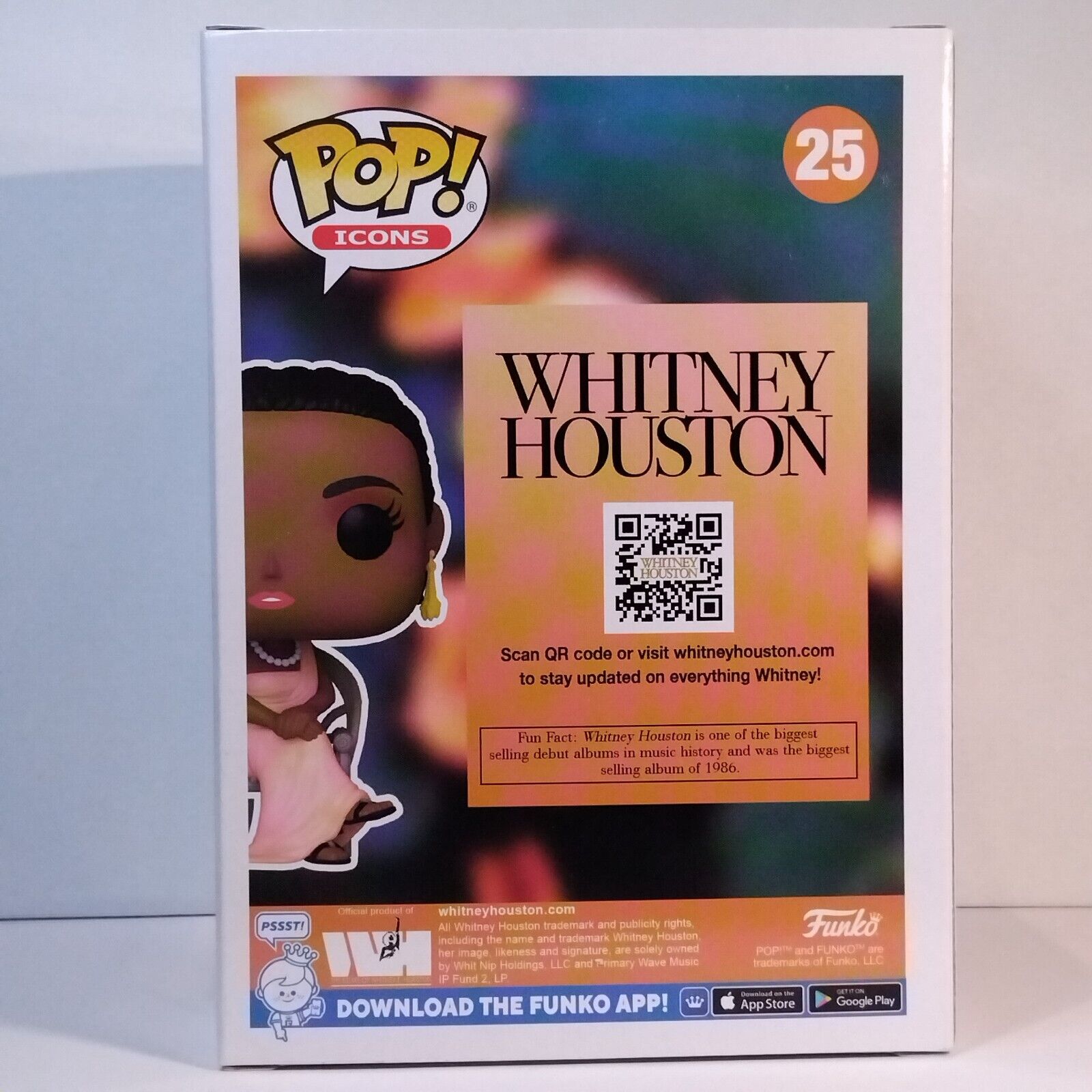 Funko Pop! Rocks Music Icons Whitney Houston Signed Naomi Ackie COA #25 WS