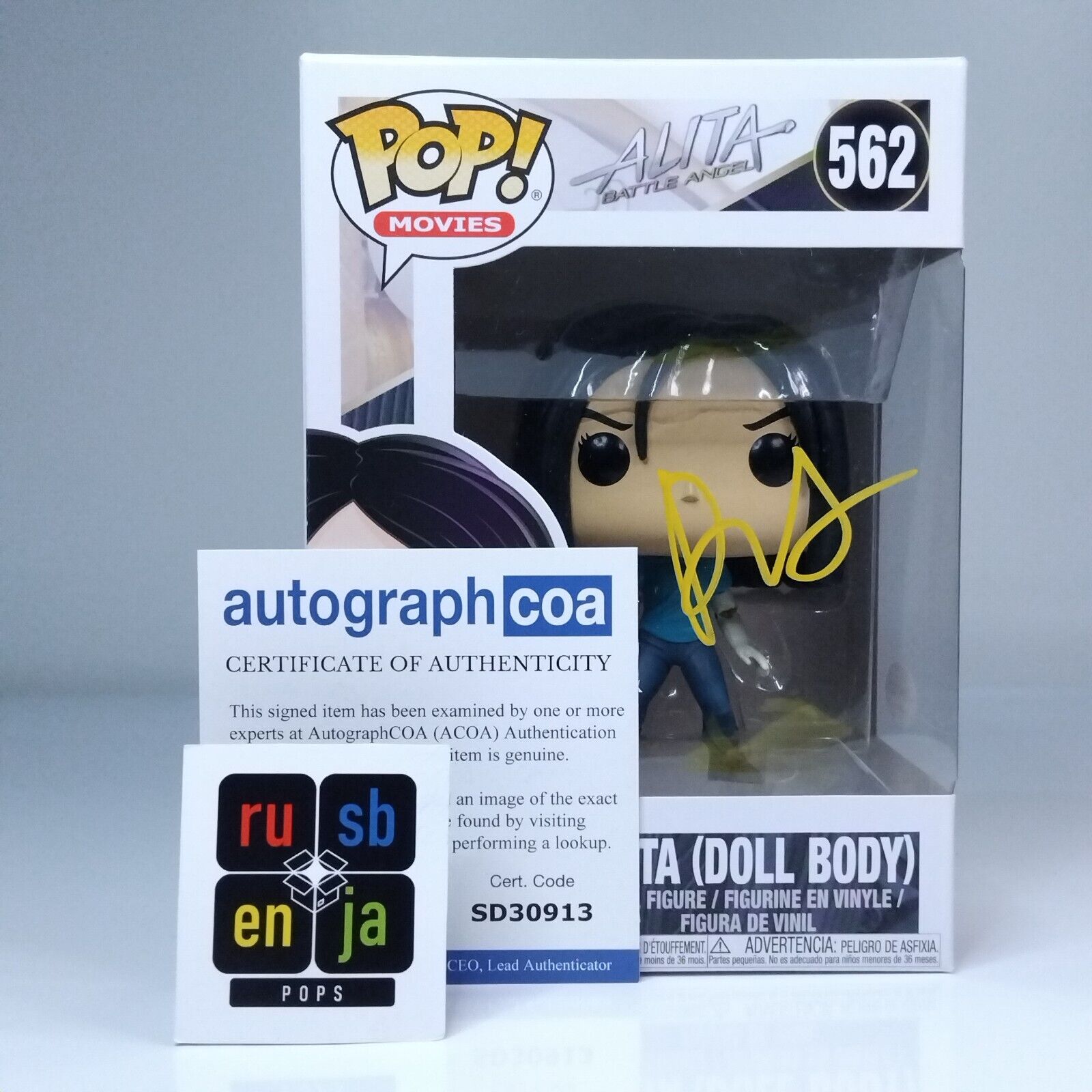 Funko Pop! Movies Alita Battle Angel Signed Rosa Salazar COA #562 WS