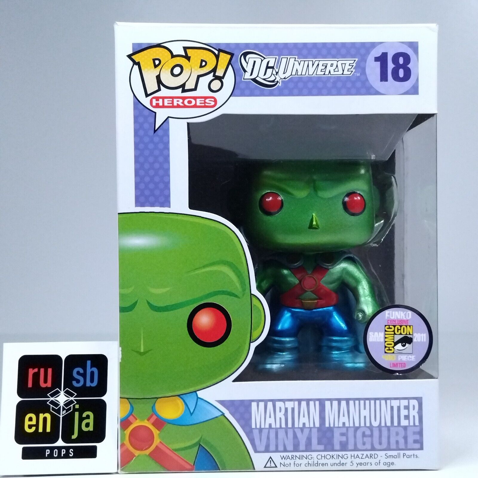 Funko Pop! DC Heroes Universe Martian Manhunter Metallic SDCC 480 Pcs #18