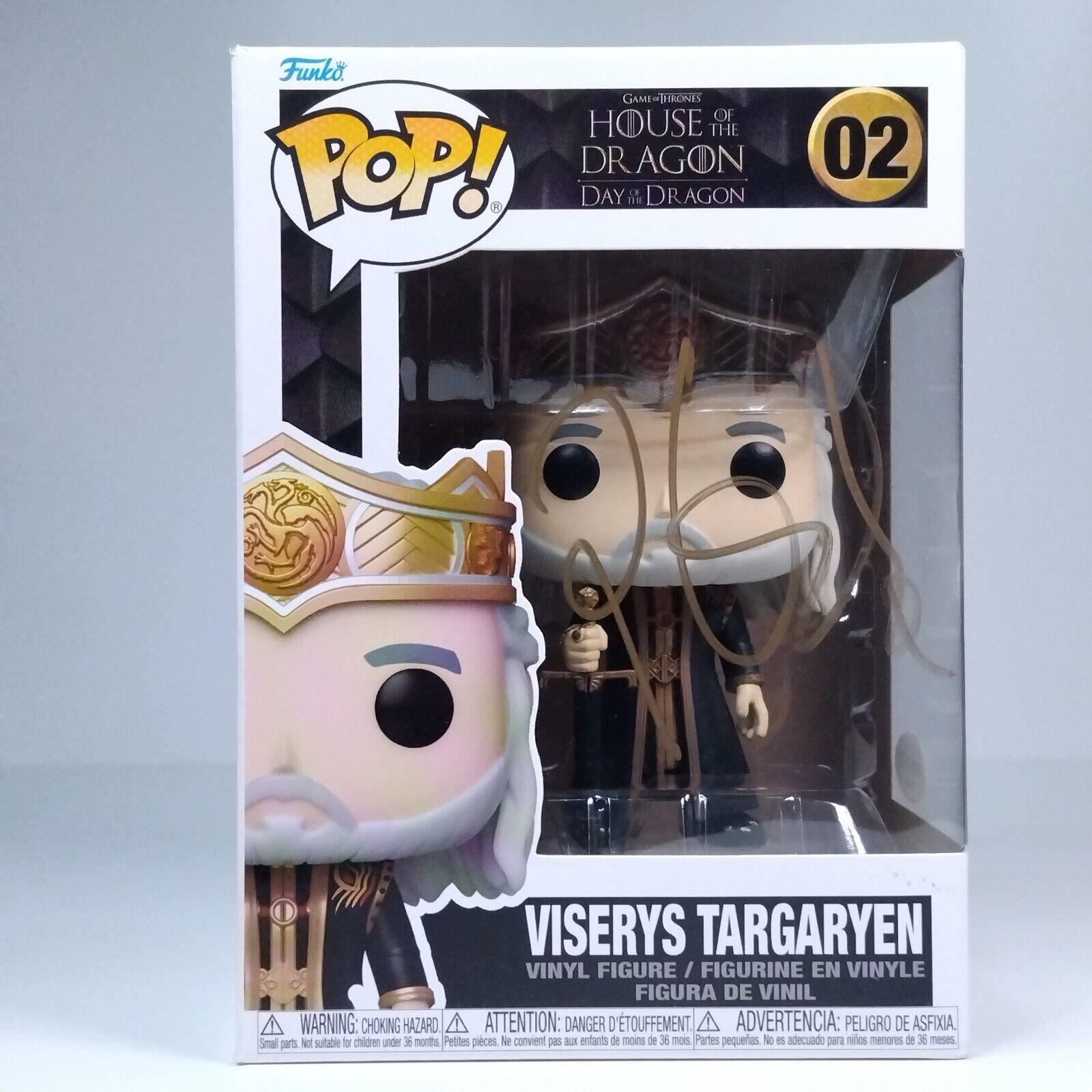 Funko Pop! TV House of Dragon Viserys Targaryen Signed Paddy Considine COA #02