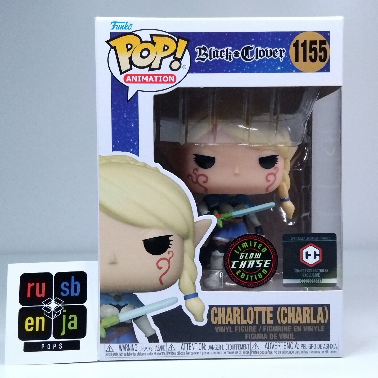 Funko Pop! Anime Black Clover Charlotte Glow Chase Chalice Collectibles #1155