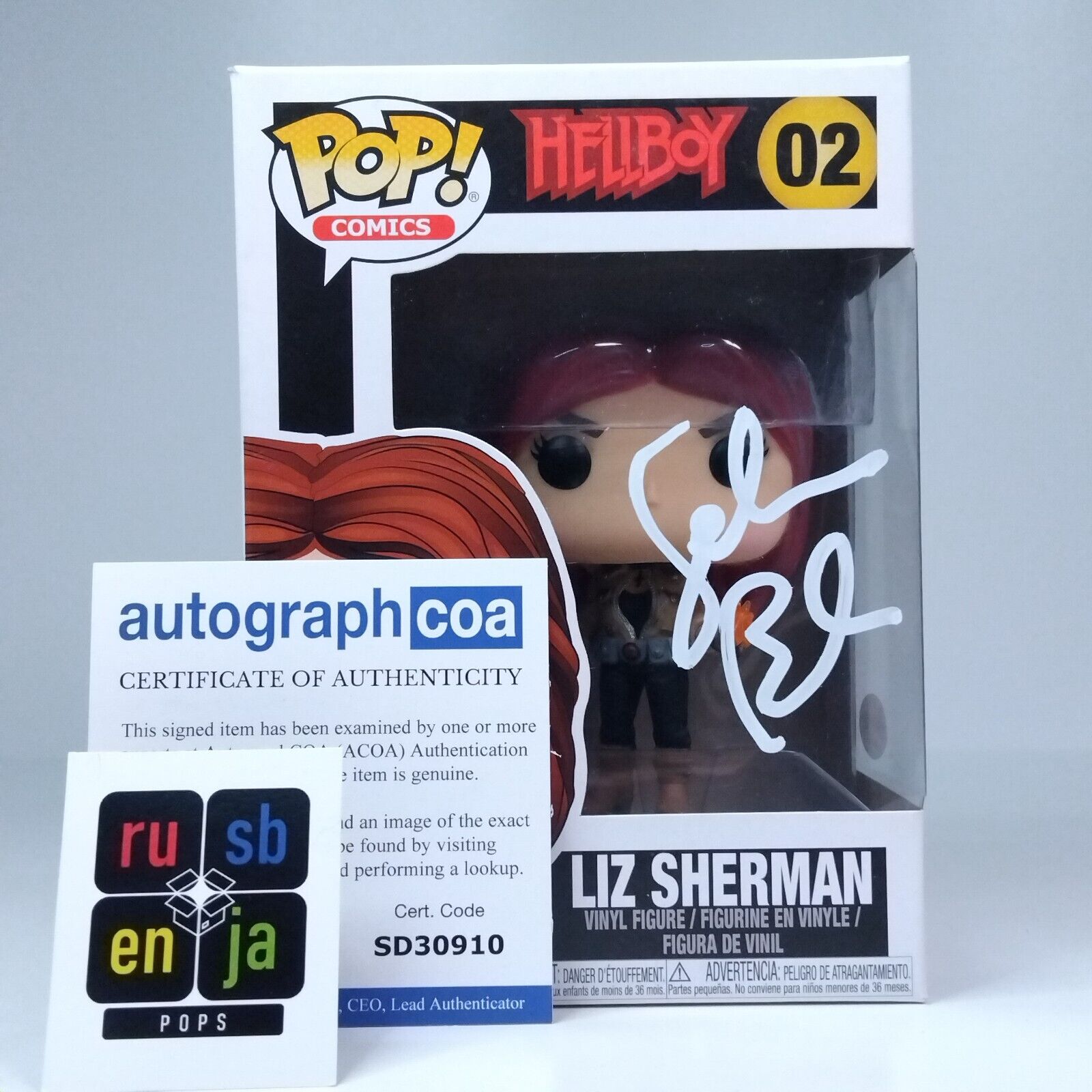 Funko Pop! Comics Movies Hellboy Liz Sherman Signed Selma Blair COA #02 WS