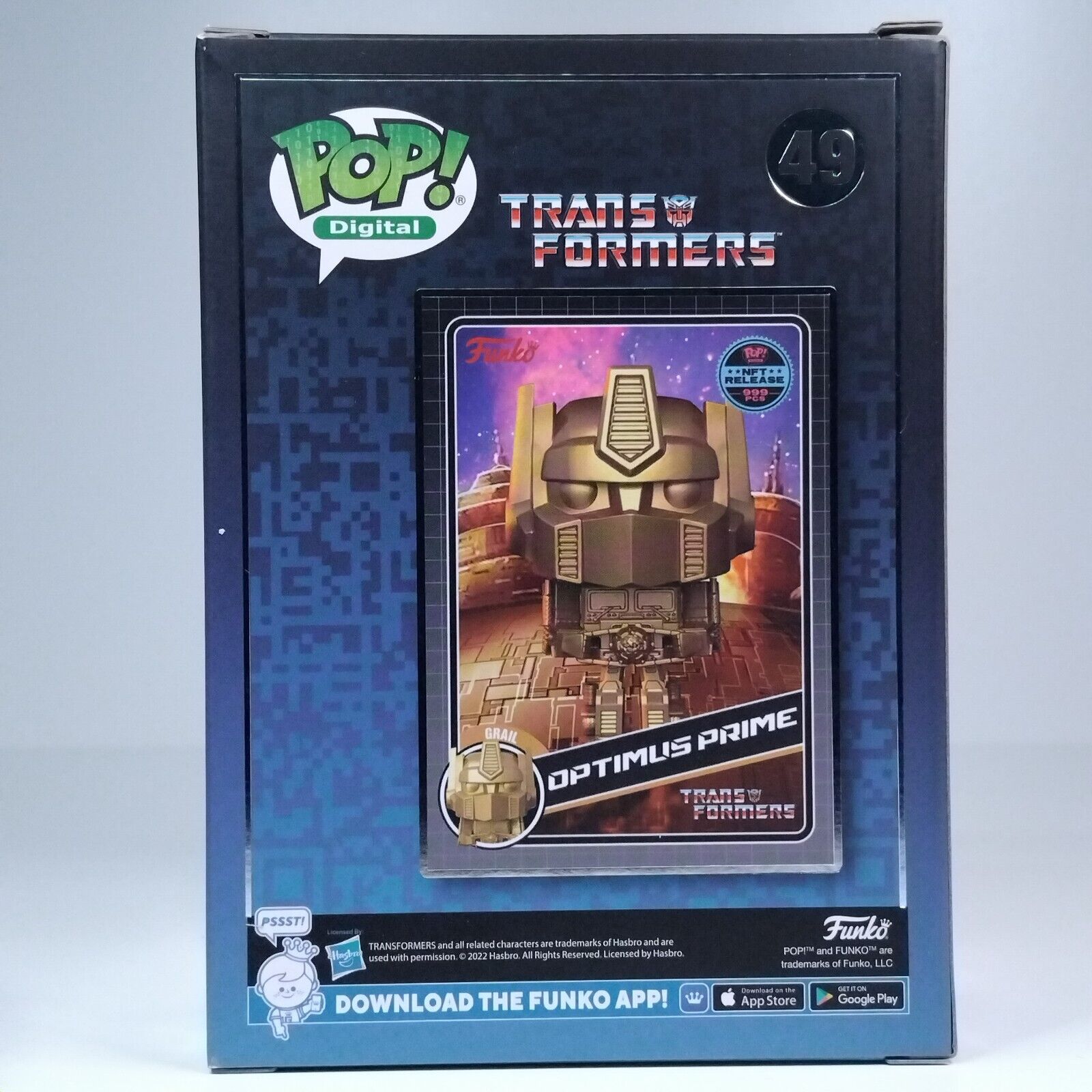 Funko Pop! Digital Retro Toys Transformers Gold Optimus Prime 999 Pcs #49