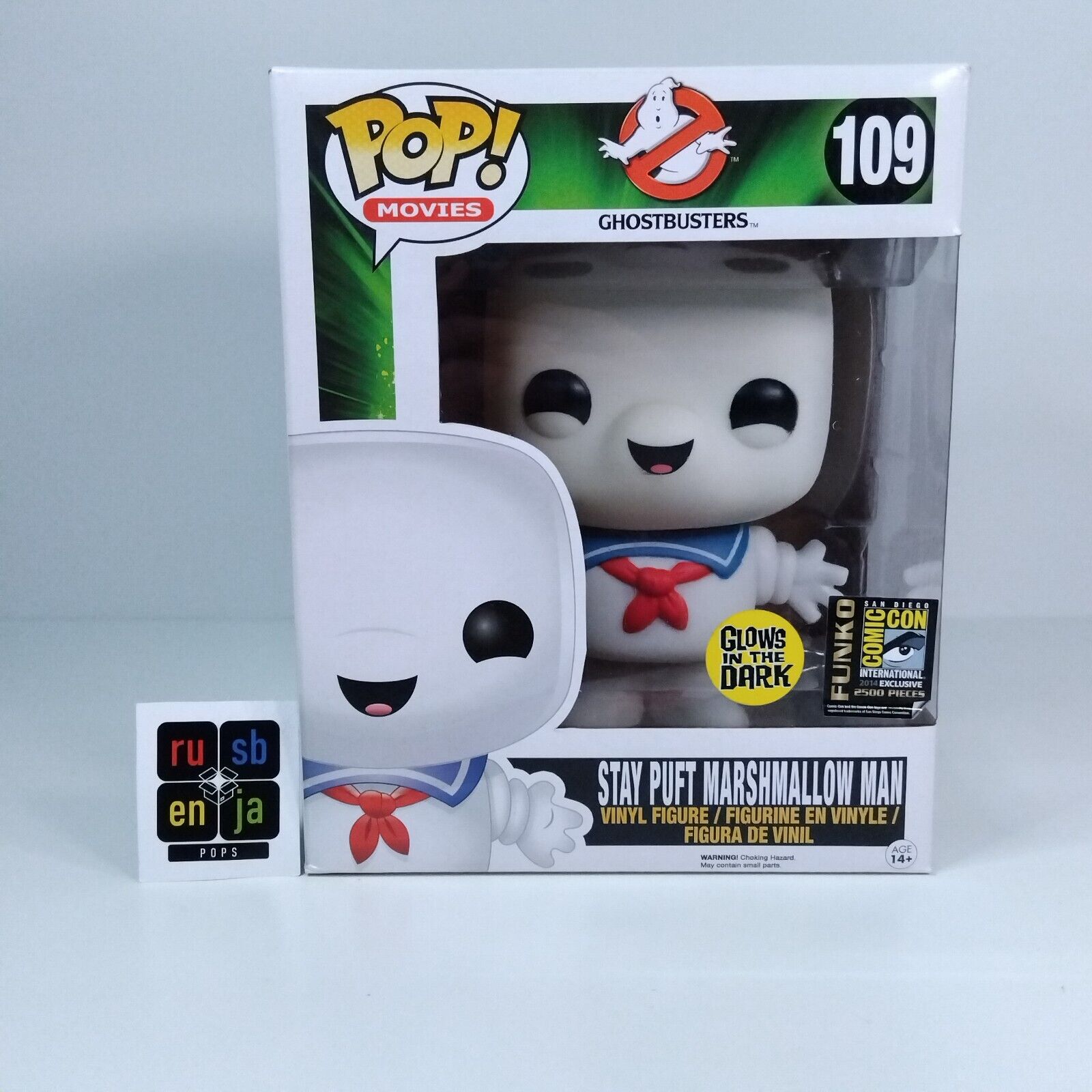 Funko Pop! Movies Ghostbusters Stay Puft Marshmallow Man SDCC Glows in Dark #109