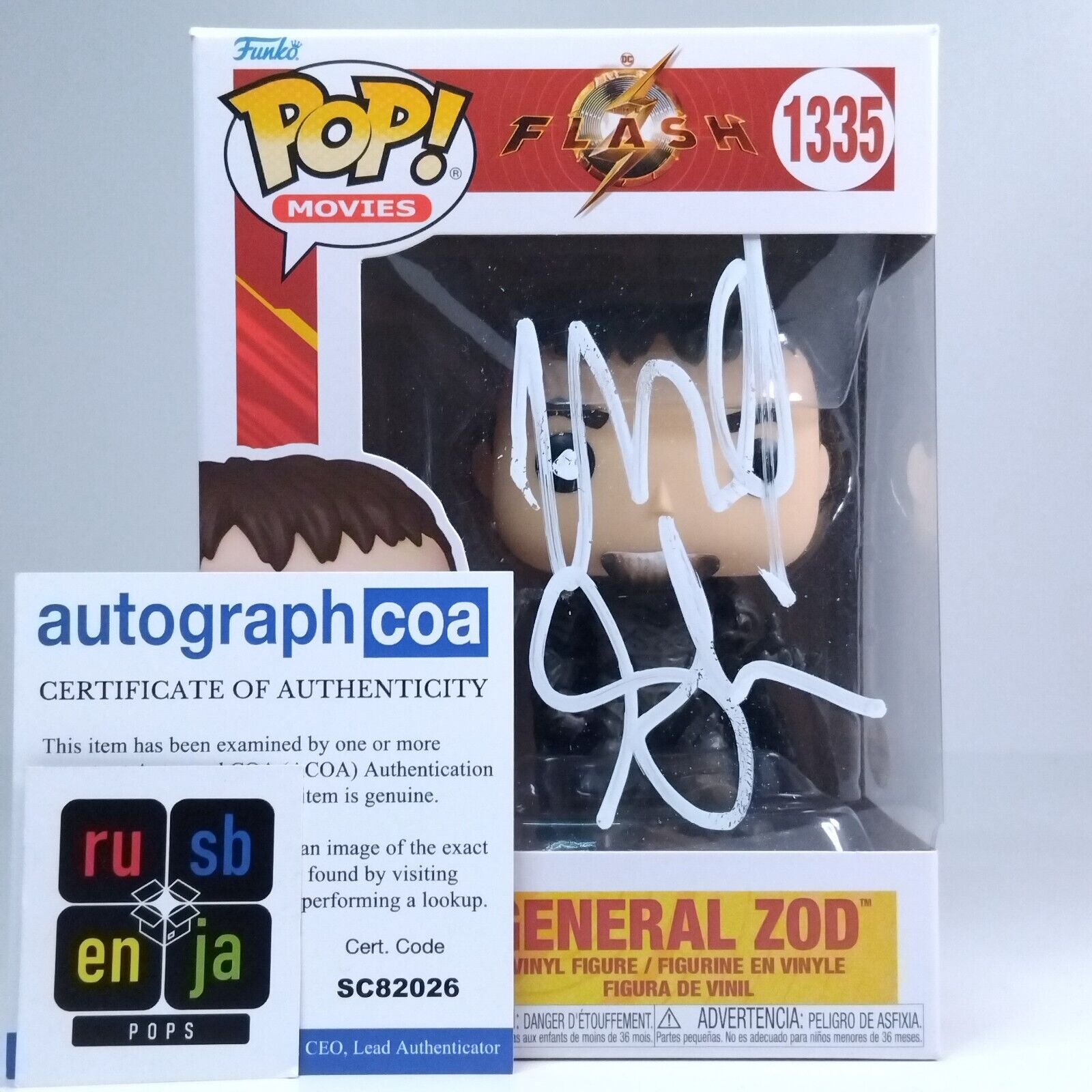 Funko Pop! DC Heroes Superman General Zod Signed Michael Shannon COA #1335 WS