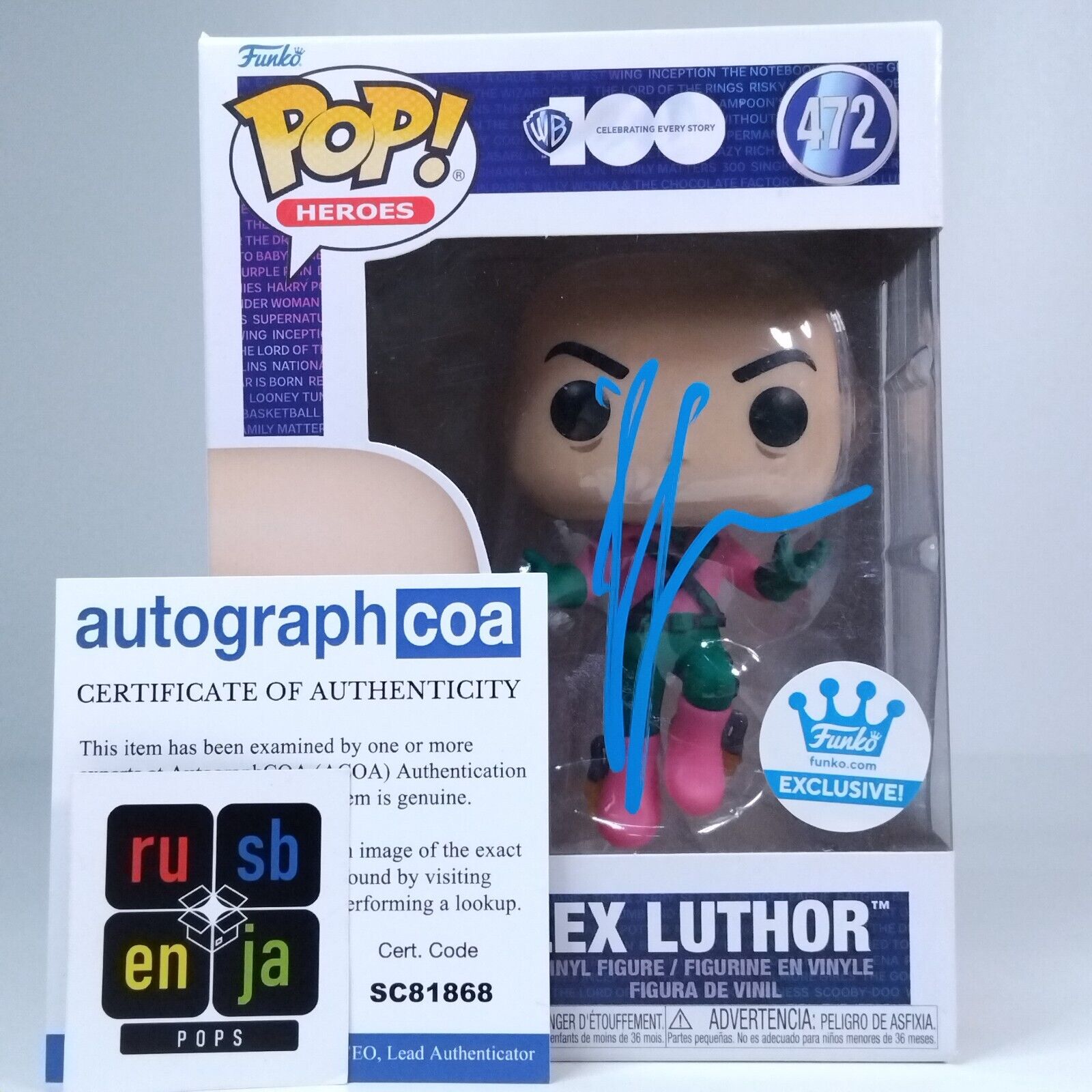 Funko Pop! DC Heroes Lex Luthor Signed Jon Cryer COA #472 WS