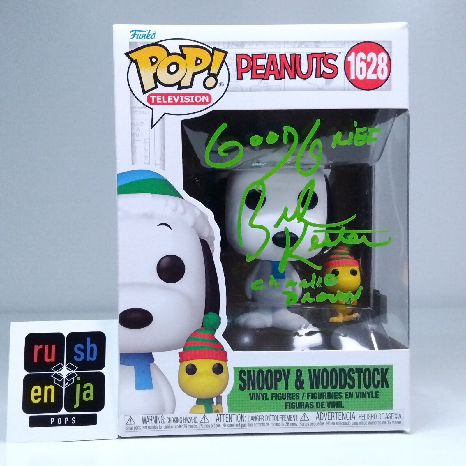 Funko Pop! Animation Peanuts Snoopy & Woodstock Signed Brad Kesten COA #1628