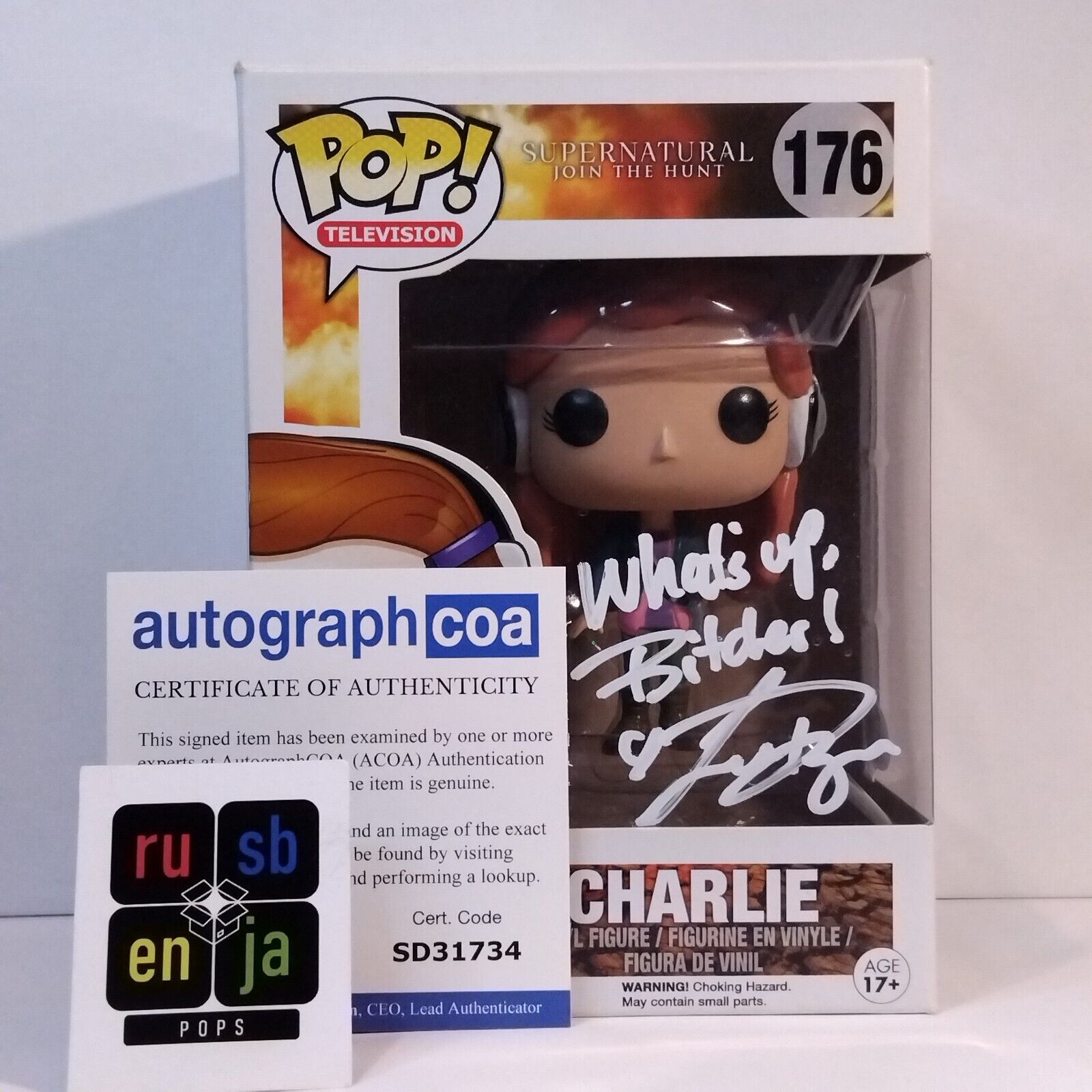 Funko Pop! TV Supernatural Charlie Signed Felicia Day COA #176