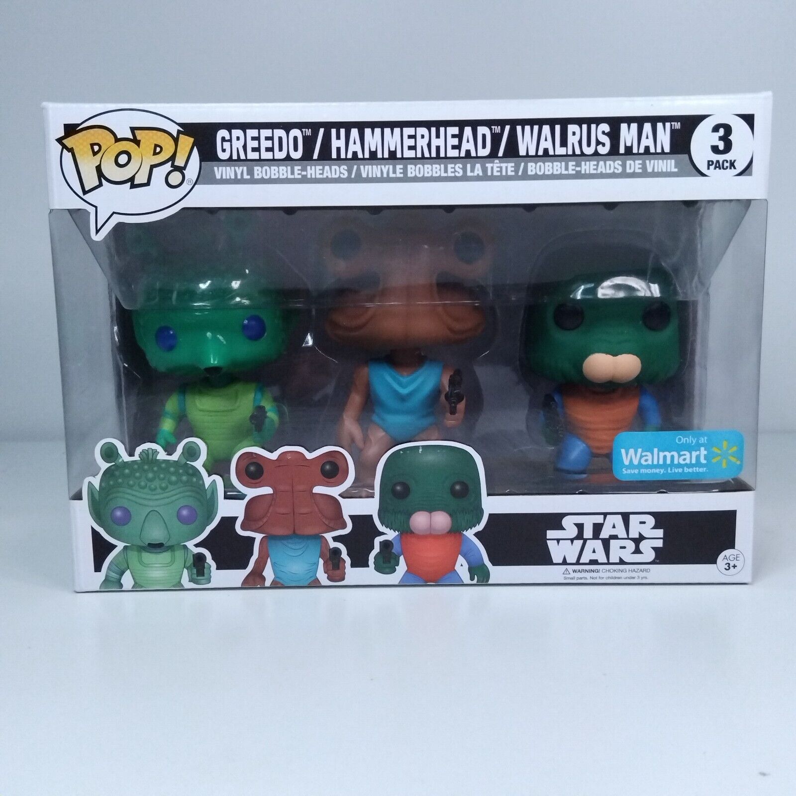 Funko Pop! Star Wars Greedo Hammerhead Walrus Man Walmart Exclusive 3 Pack