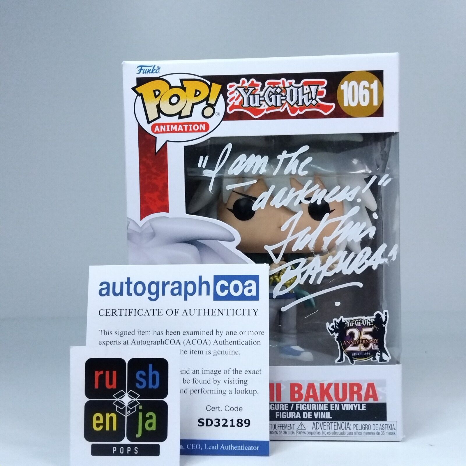 Funko Pop! Anime Yu-Gi-Oh! Yami Bakura Signed Ted Lewis COA #1061