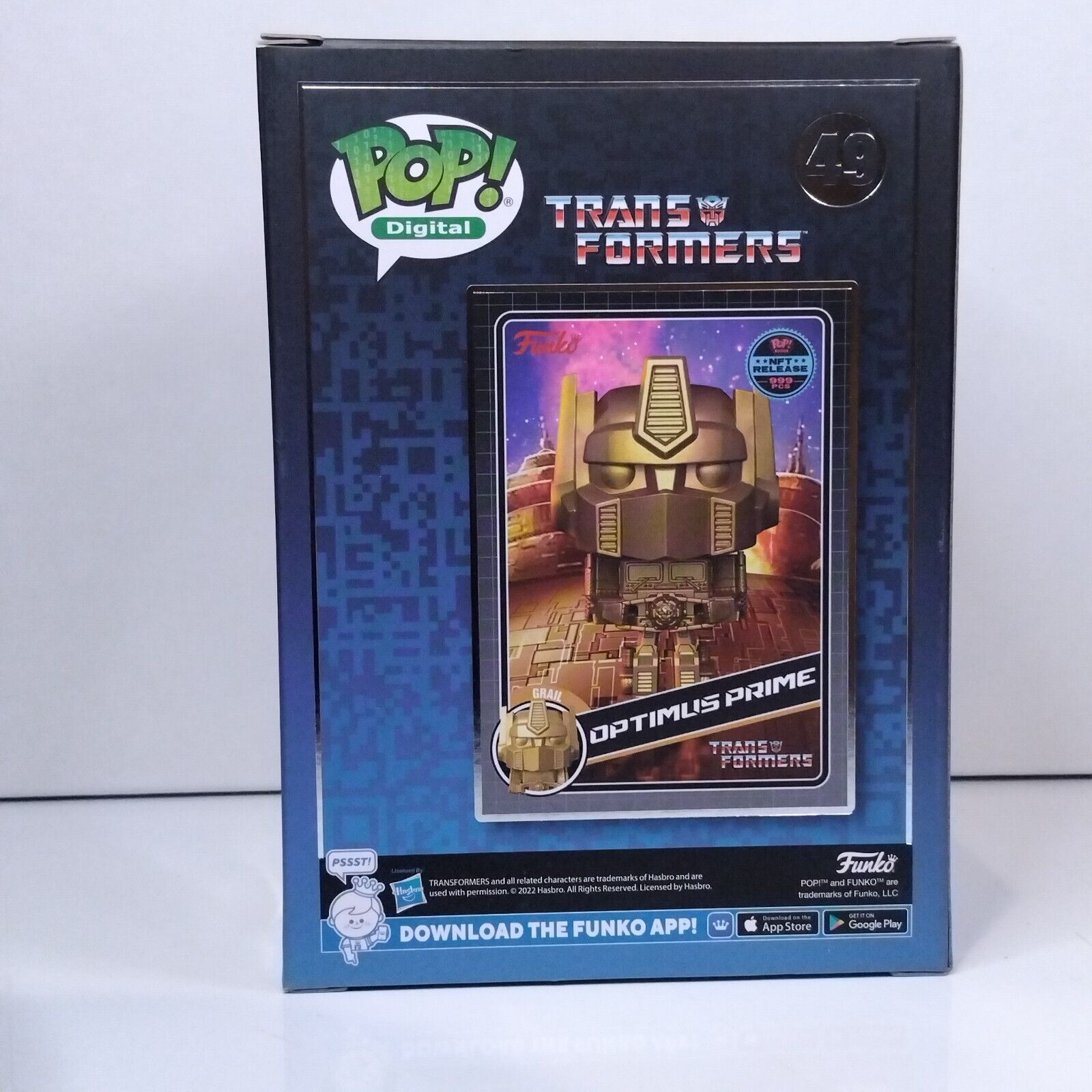 Funko Pop! Digital Retro Toys Transformers Gold Optimus Prime 999 Pcs #49