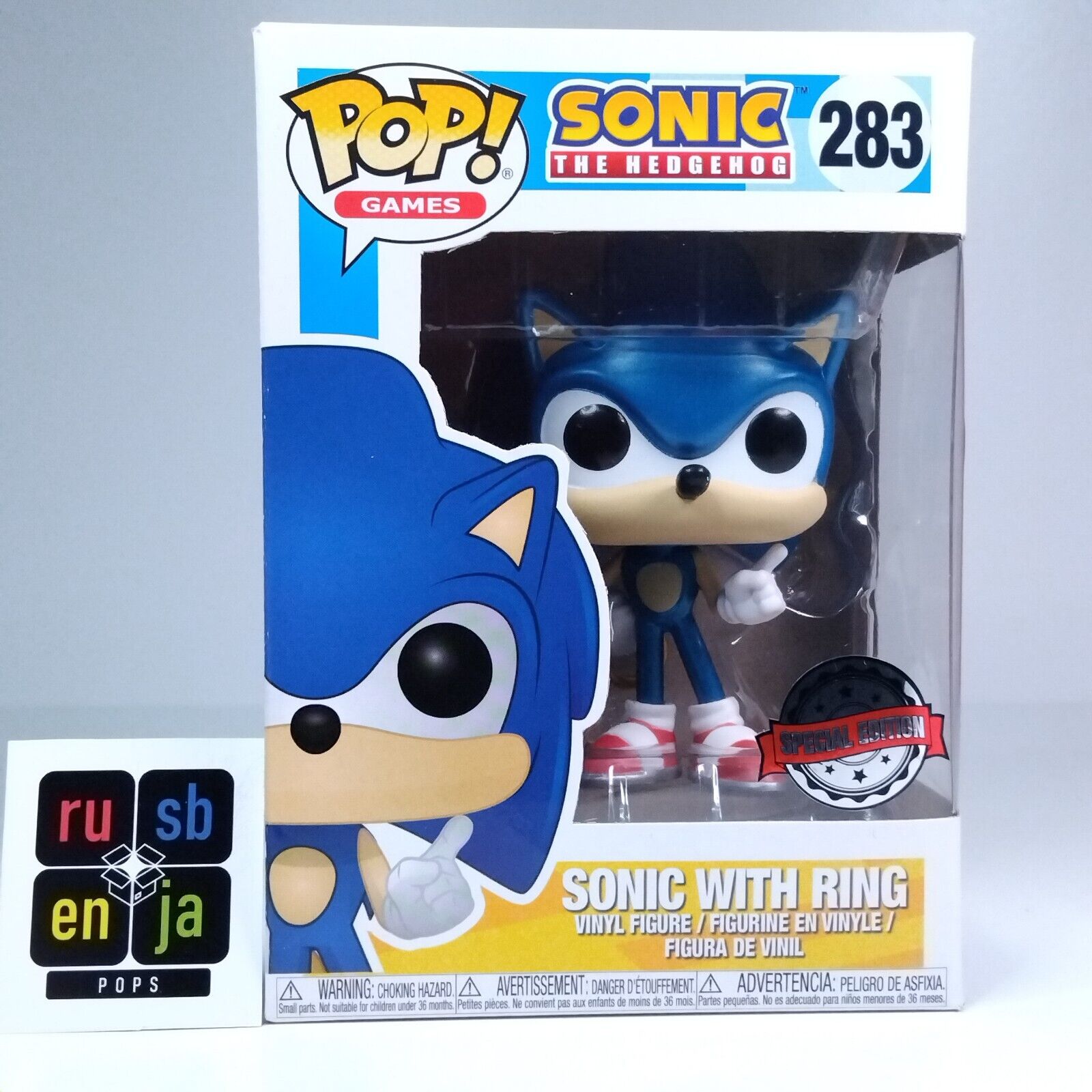 Funko Pop! Games Sonic The Hedgehog with Ring Metallic Special Edition #283