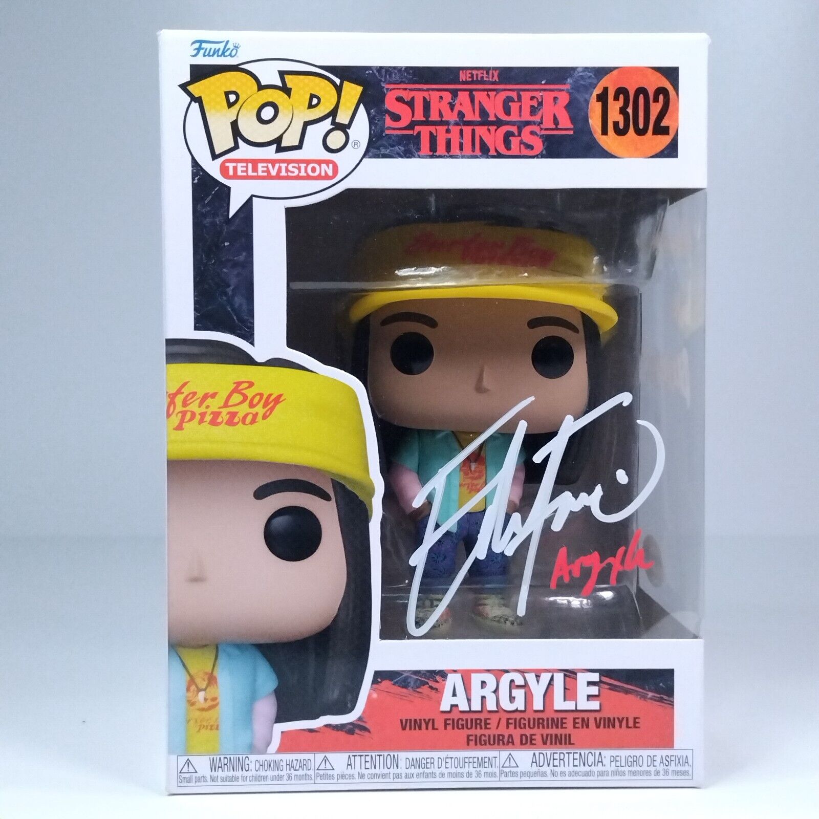 Funko Pop! TV Stranger Things Argyle Signed Quoted Eduardo Franco COA #1302