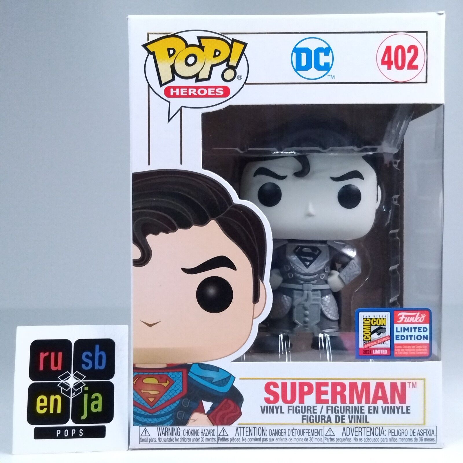 Funko Pop! DC Heroes Imperial Palace Superman Grey SDCC Limited Edition #402