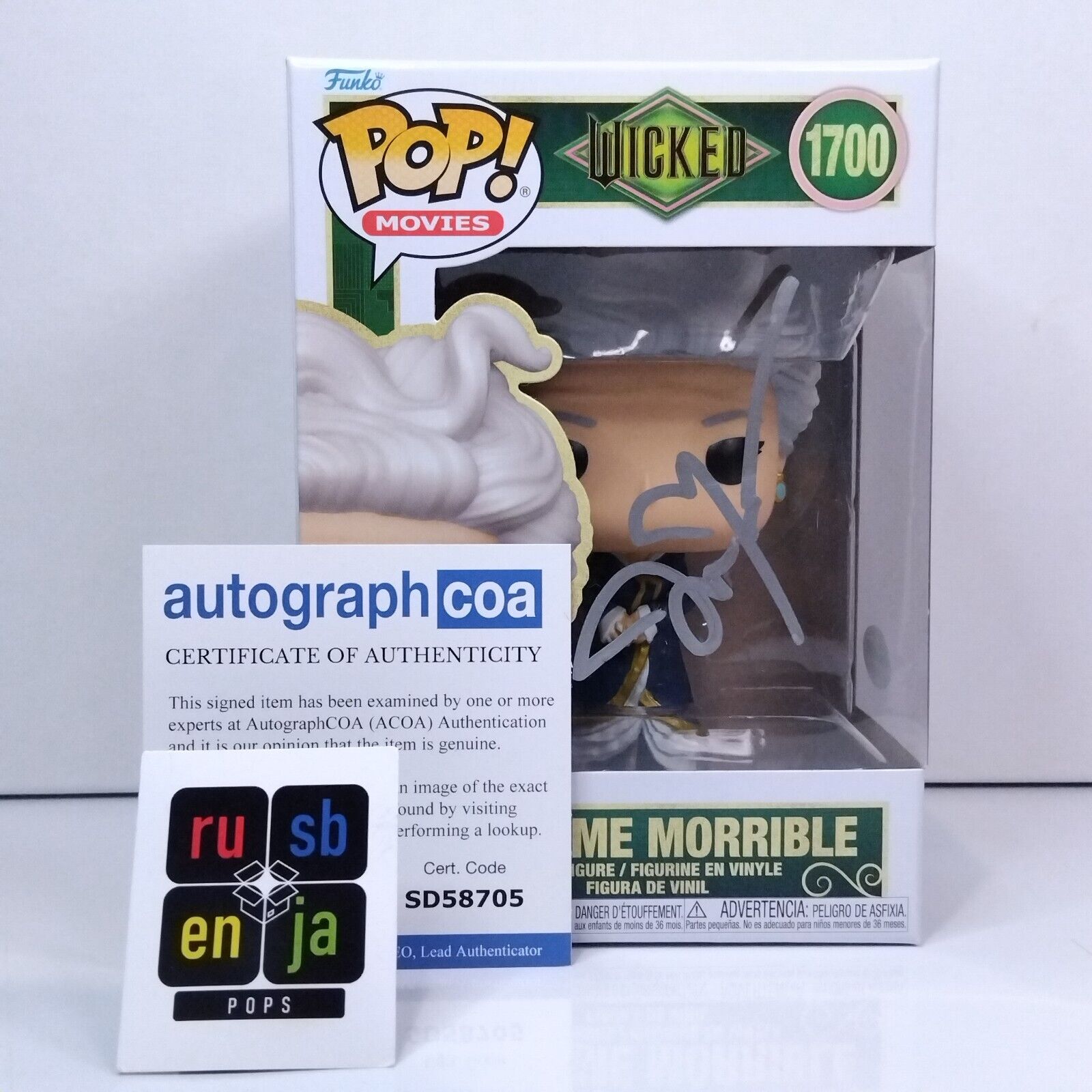 Funko Pop! Movies Wicked Madame Morrible Signed Michelle Yeoh COA #1700 WS