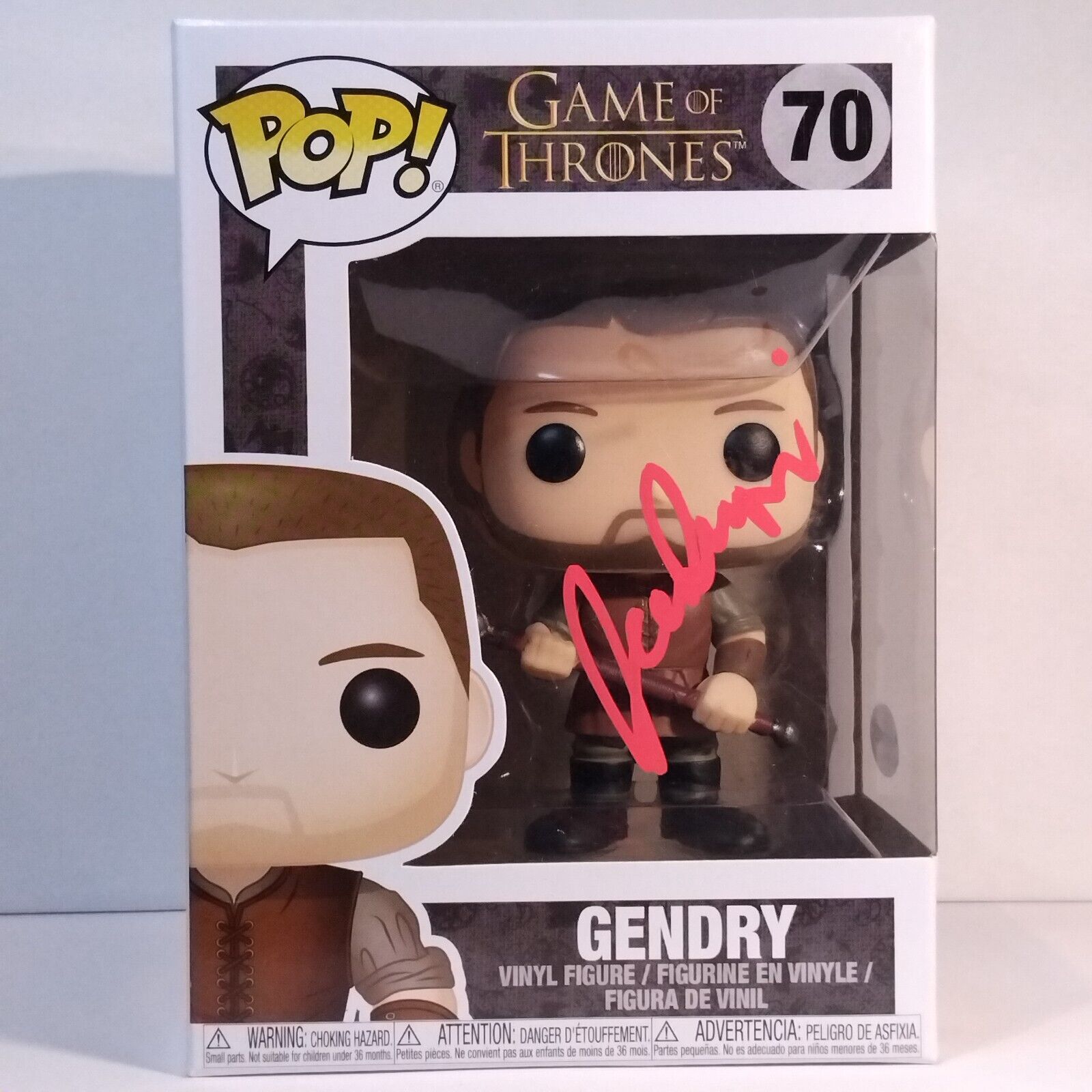 Funko Pop! TV Game of Thrones Gendry Signed Joe Dempsie COA #70 WS